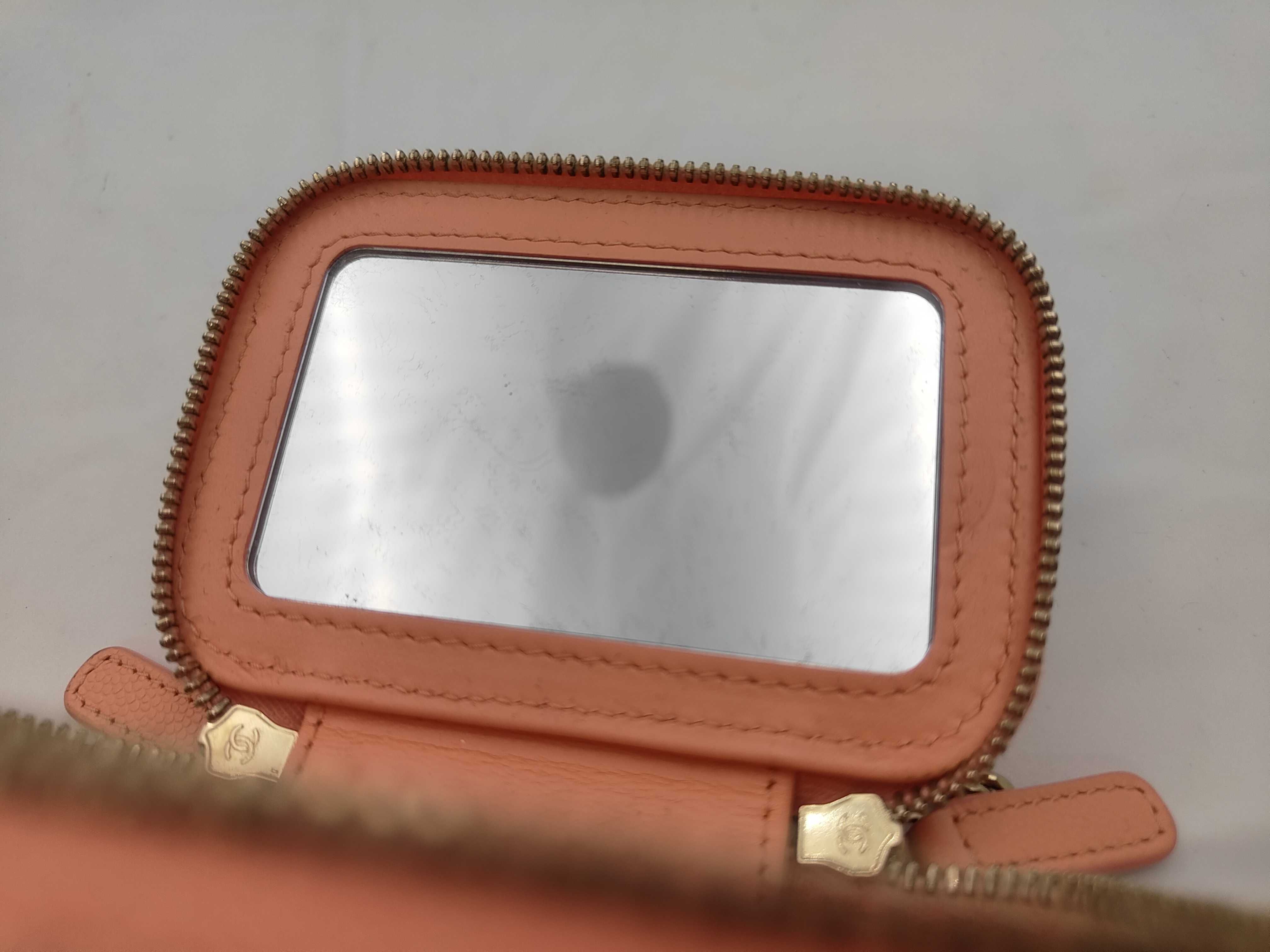 Pink Caviar Skin Matelassé Chain Vanity Bag with Gold Plated Hardware — view 9