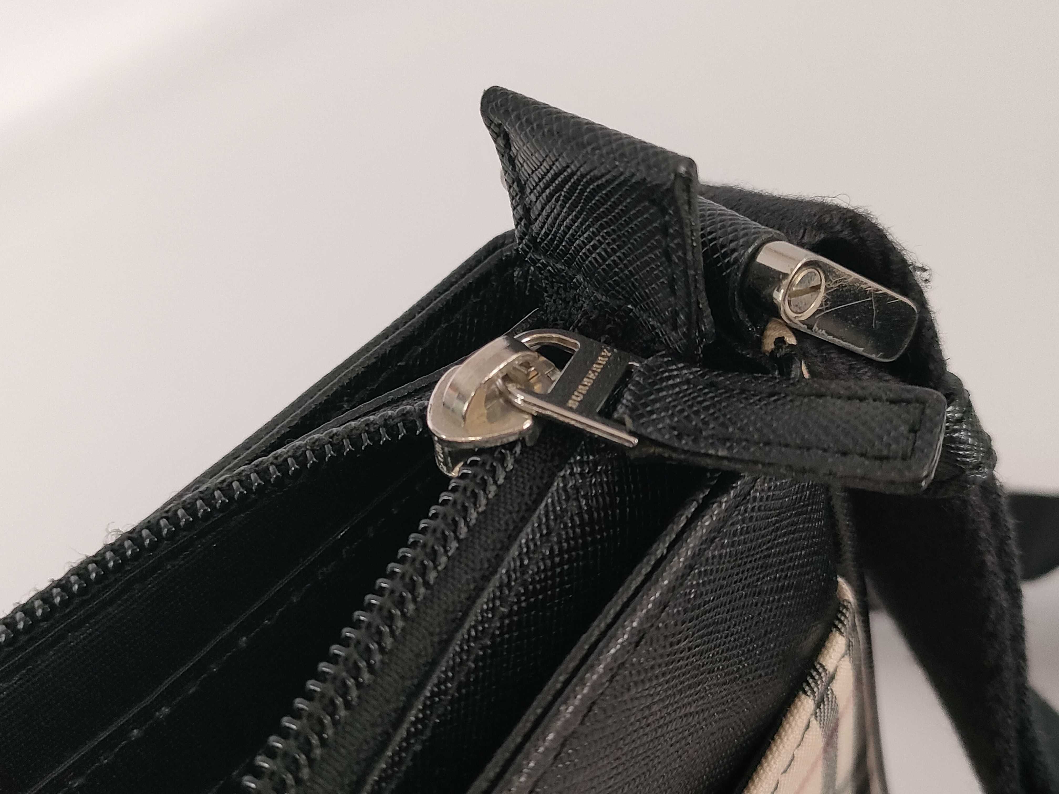 Shoulder Bag, Canvas Nova Check, Black Leather Shoulder Bag — view 13