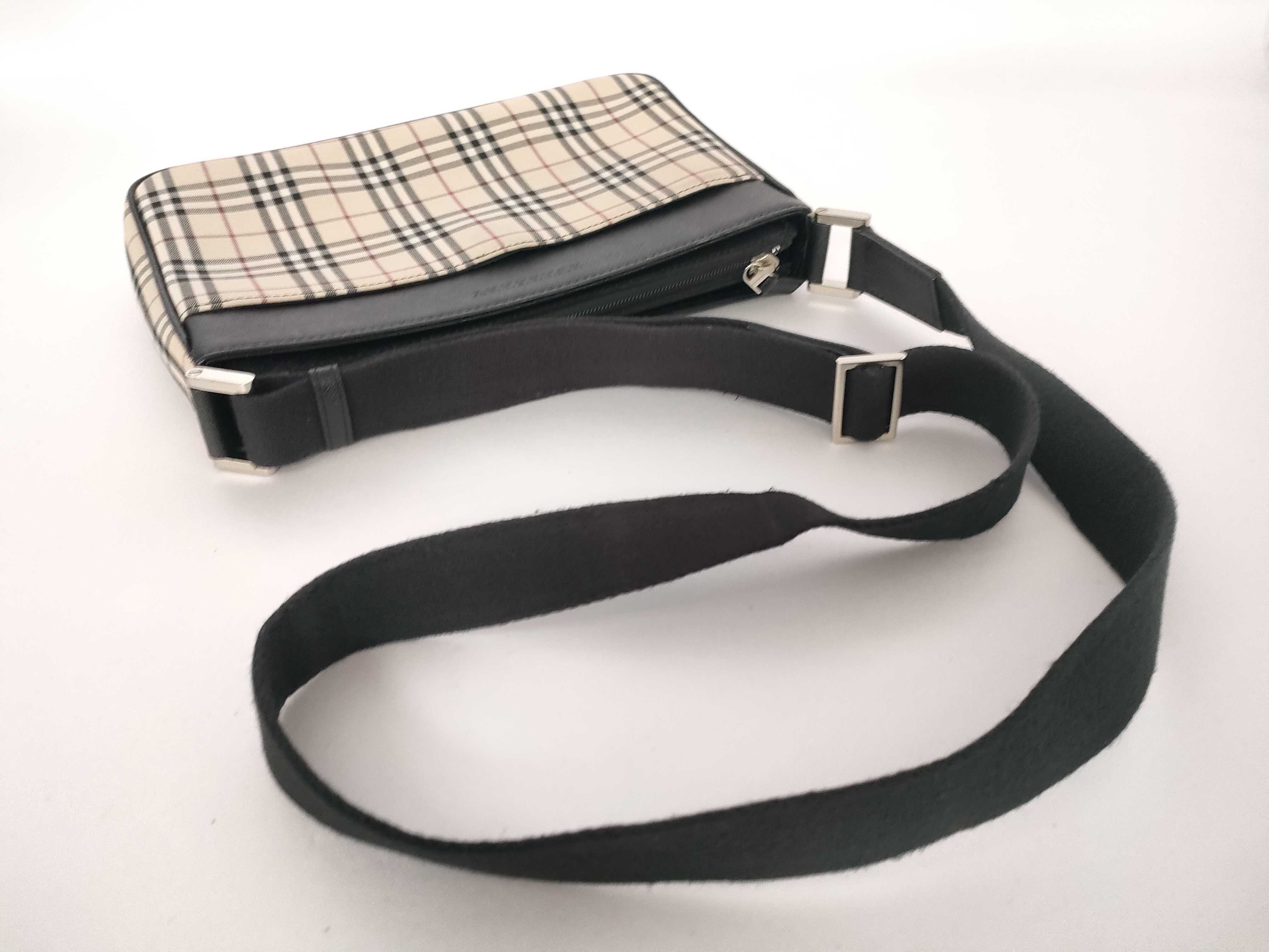 Shoulder Bag, Canvas Nova Check, Black Leather Shoulder Bag — view 3