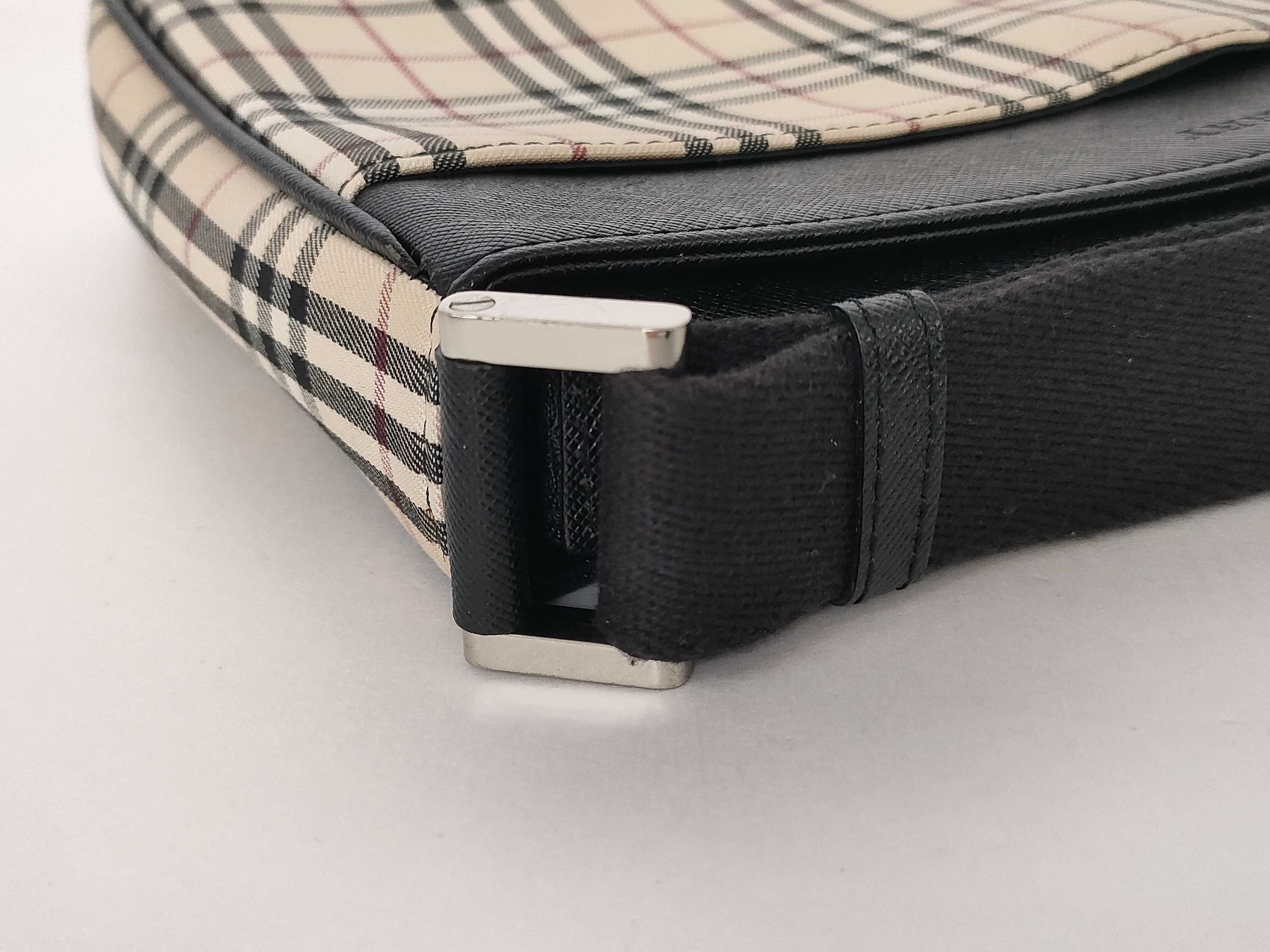 Shoulder Bag, Canvas Nova Check, Black Leather Shoulder Bag — view 5
