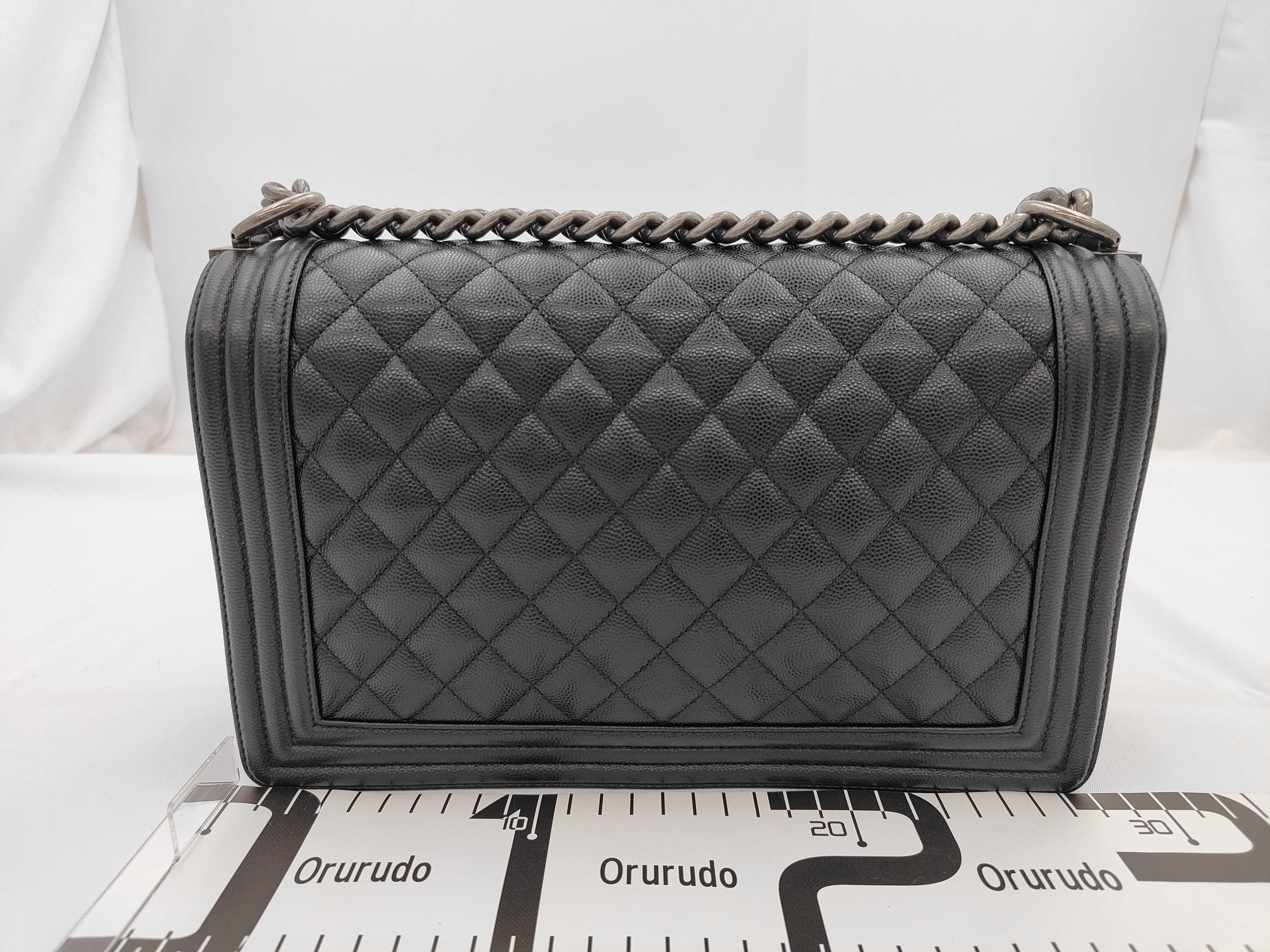 Boy Chanel Chain Shoulder Bag, Caviar Leather, Black Shoulder Bag — view 2