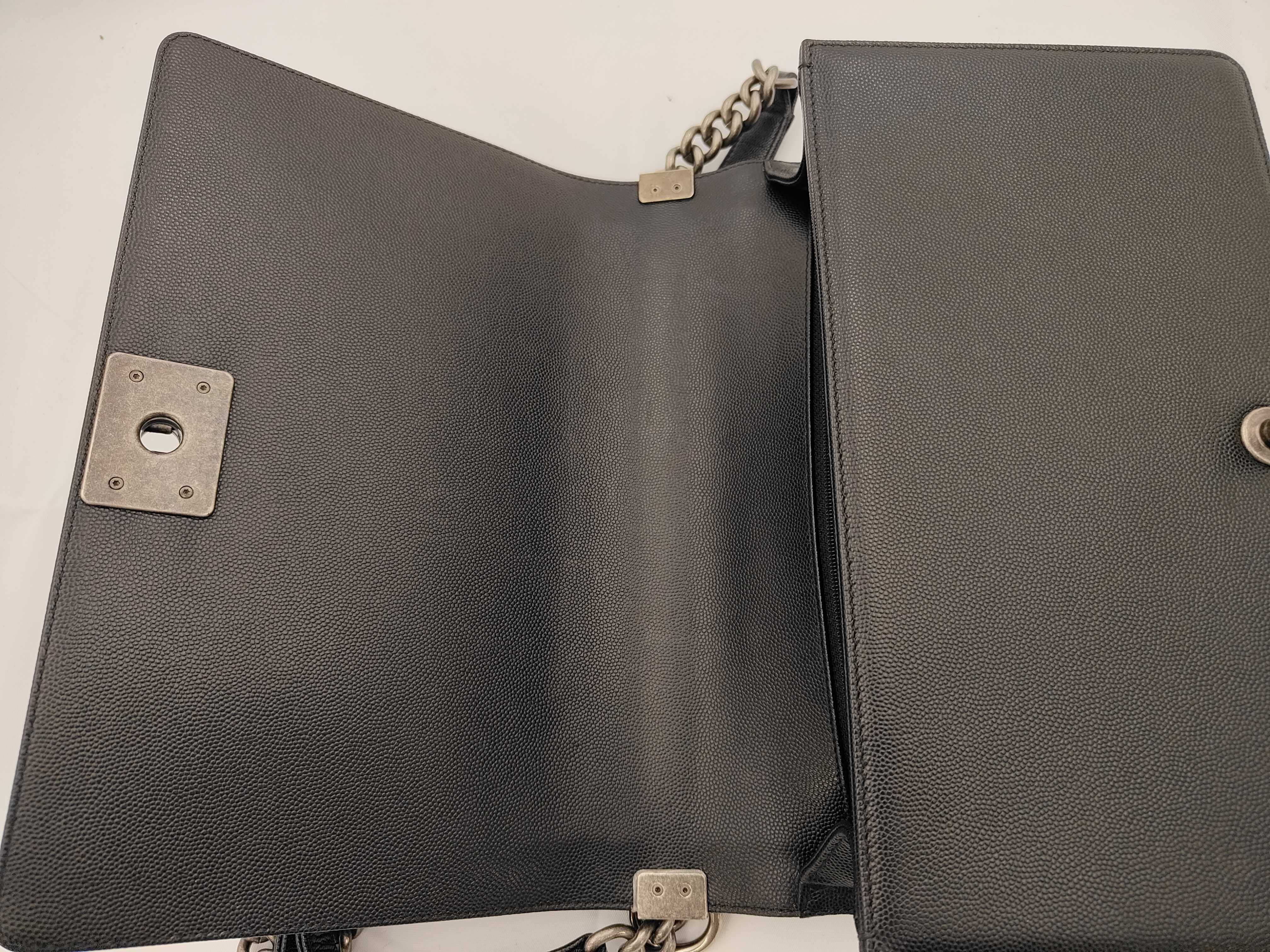 Boy Chanel Chain Shoulder Bag, Caviar Leather, Black Shoulder Bag — view 13