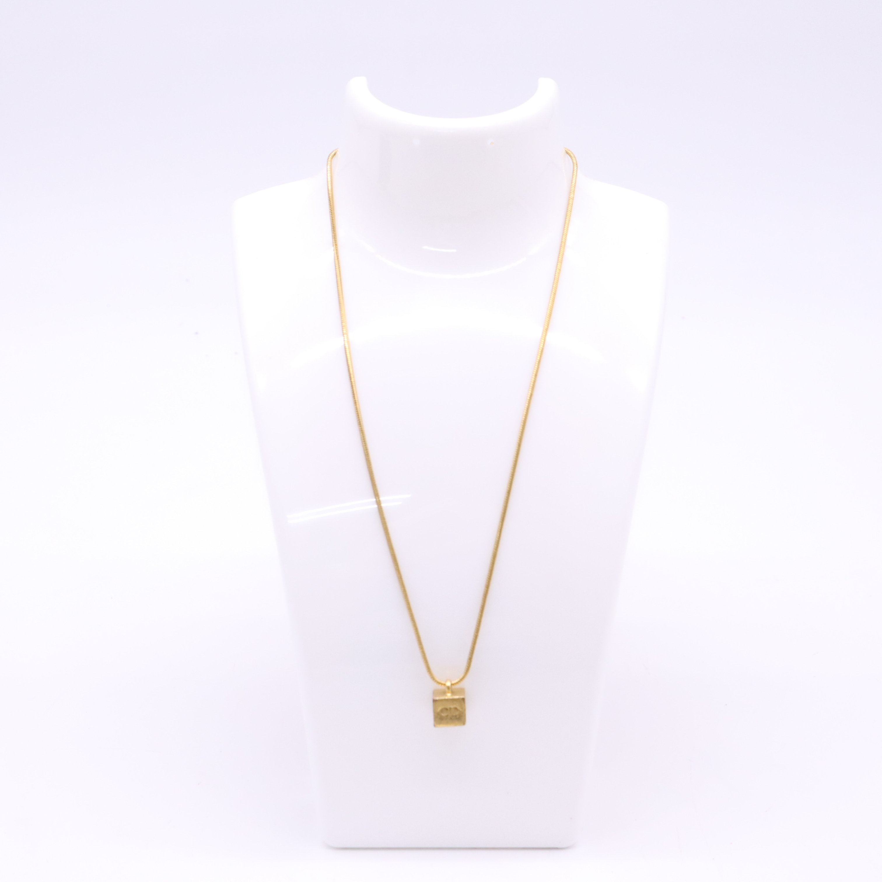CD Icon Cube GP Necklace — view 3