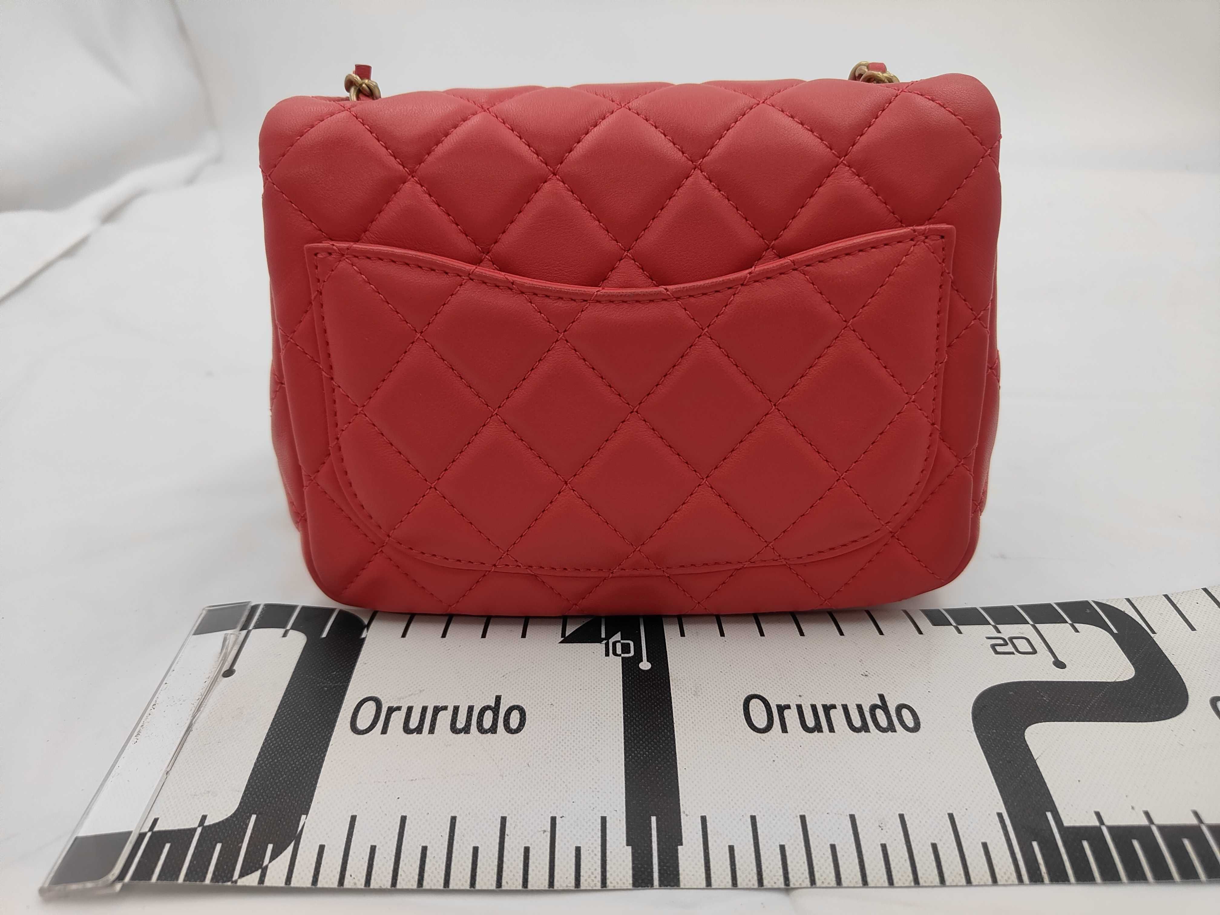 Mini Matelassé Lambskin Red Chain Shoulder Bag — view 2