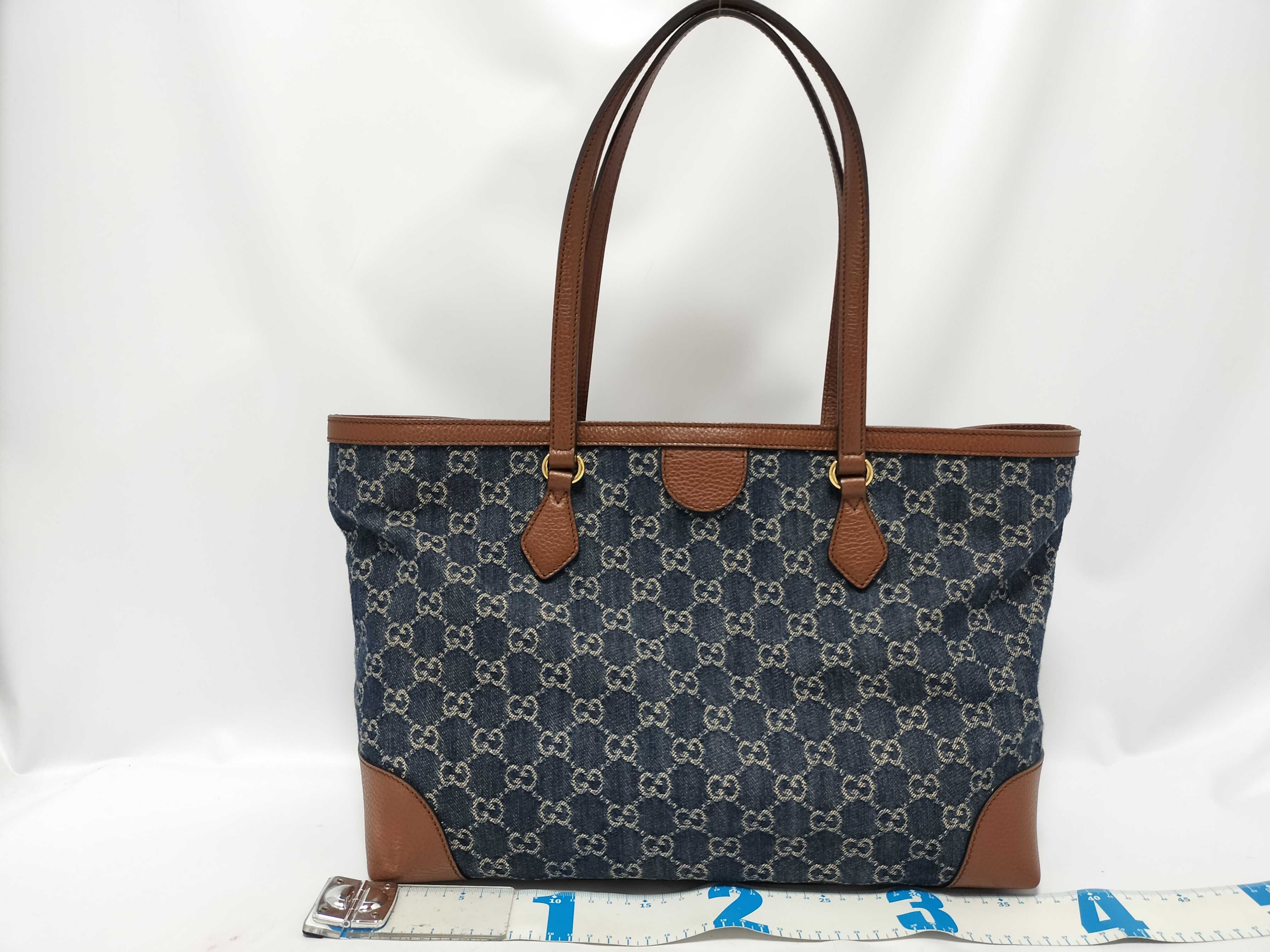 GG Denim Tote Bag Ophidia Tote Bag — view 2