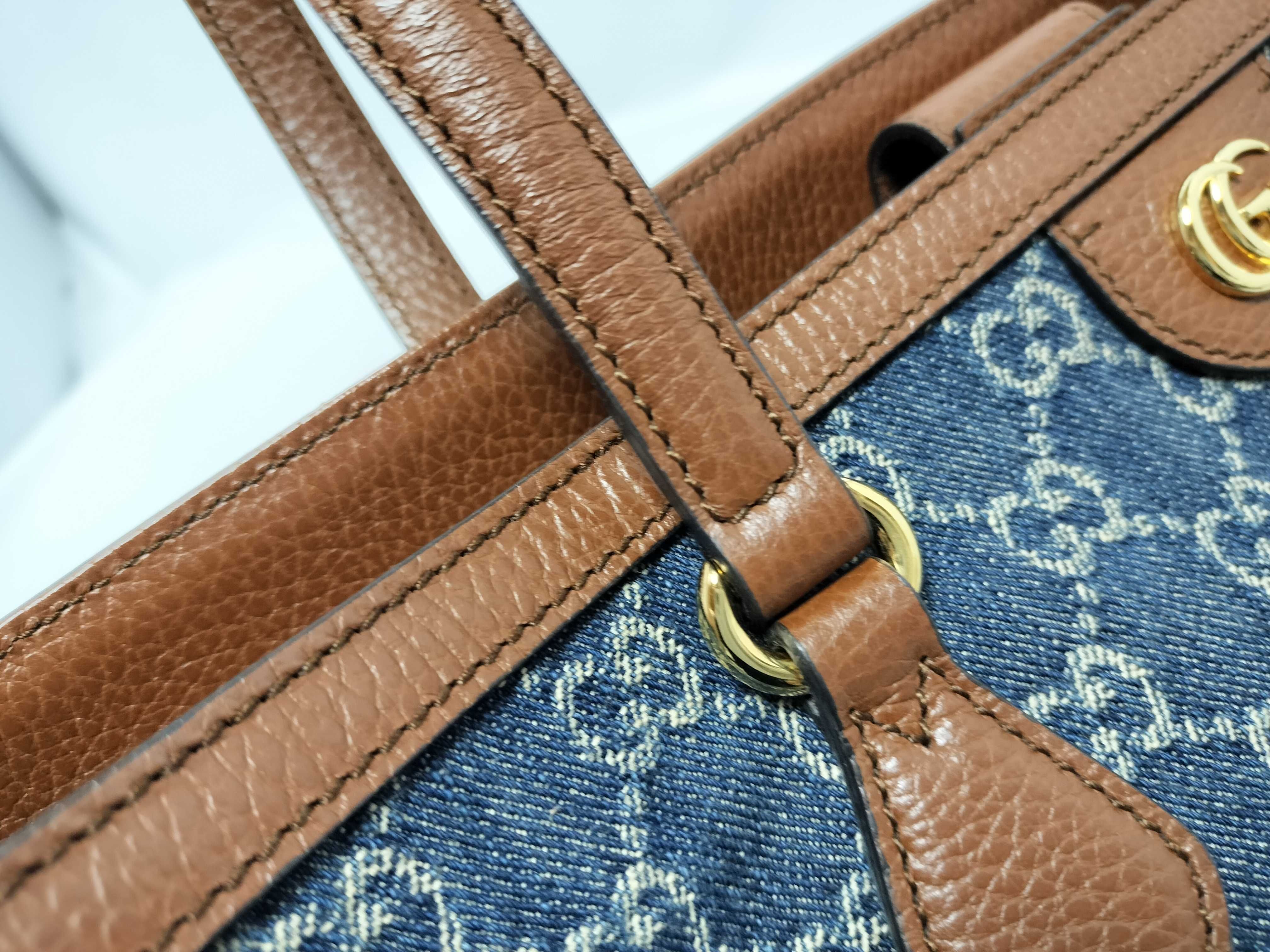 GG Denim Tote Bag Ophidia Tote Bag — view 5