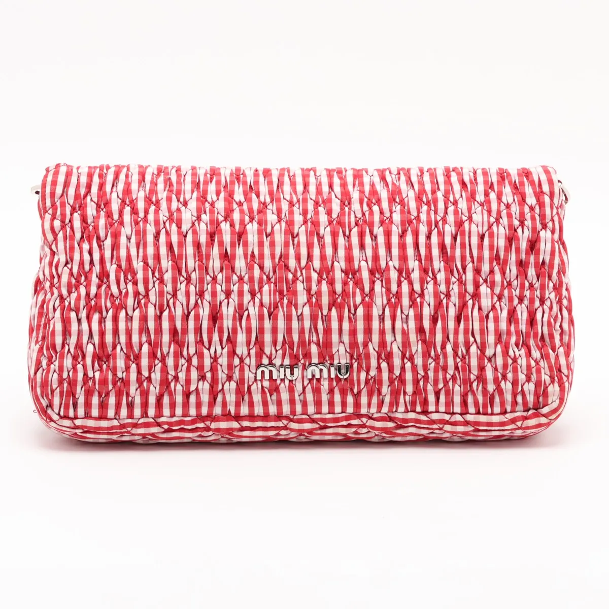 Matelassé Crystal Nappa Crystal Canvas x Leather 2-Way Shoulder Bag, Red — view 2