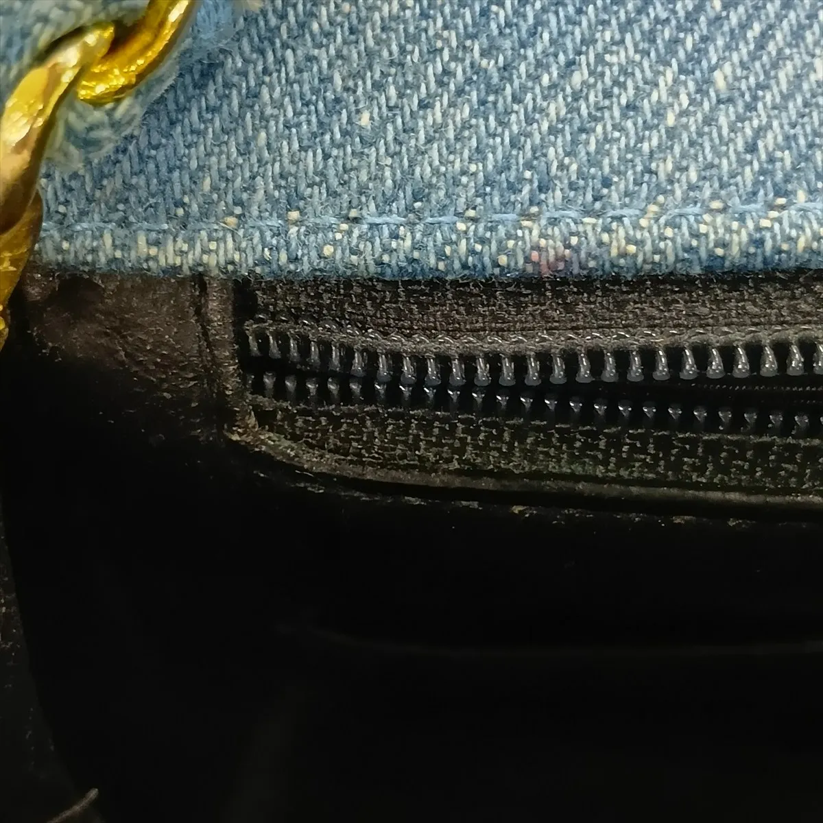 Mini Matelassé 17 Denim Single Flap Single Chain Bag, Blue with Gold Hardware, 1701555, Series 1, A01115 — view 14
