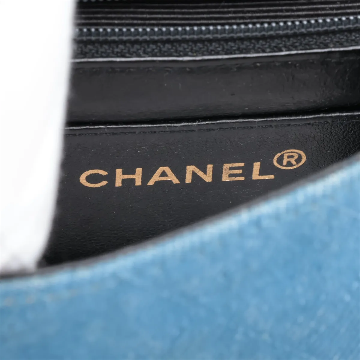 Mini Matelassé 17 Denim Single Flap Single Chain Bag, Blue with Gold Hardware, 1701555, Series 1, A01115 — view 10