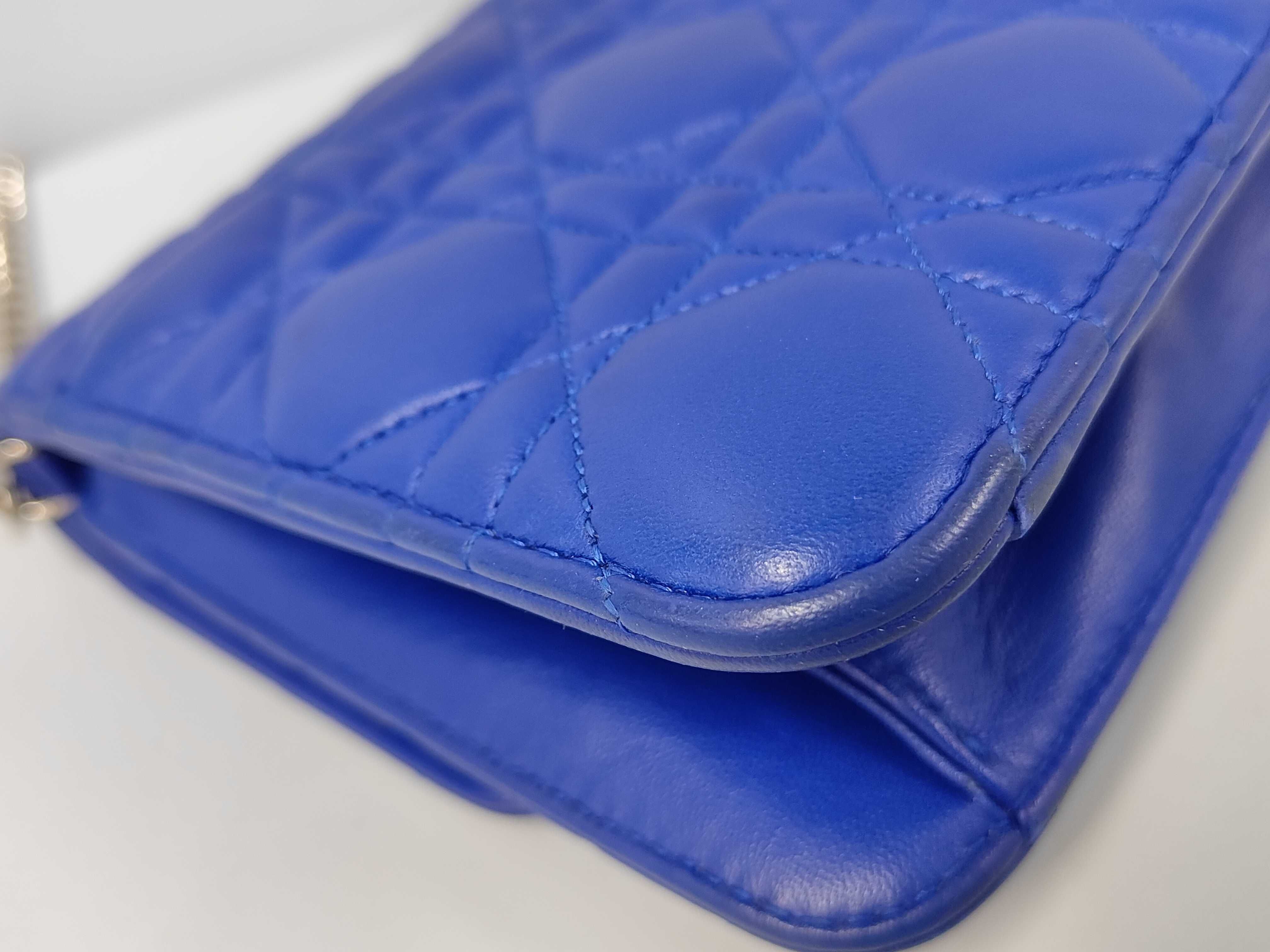 Miss Dior Canage Lamb Promenade Chain Wallet Blue Shoulder Bag — view 4