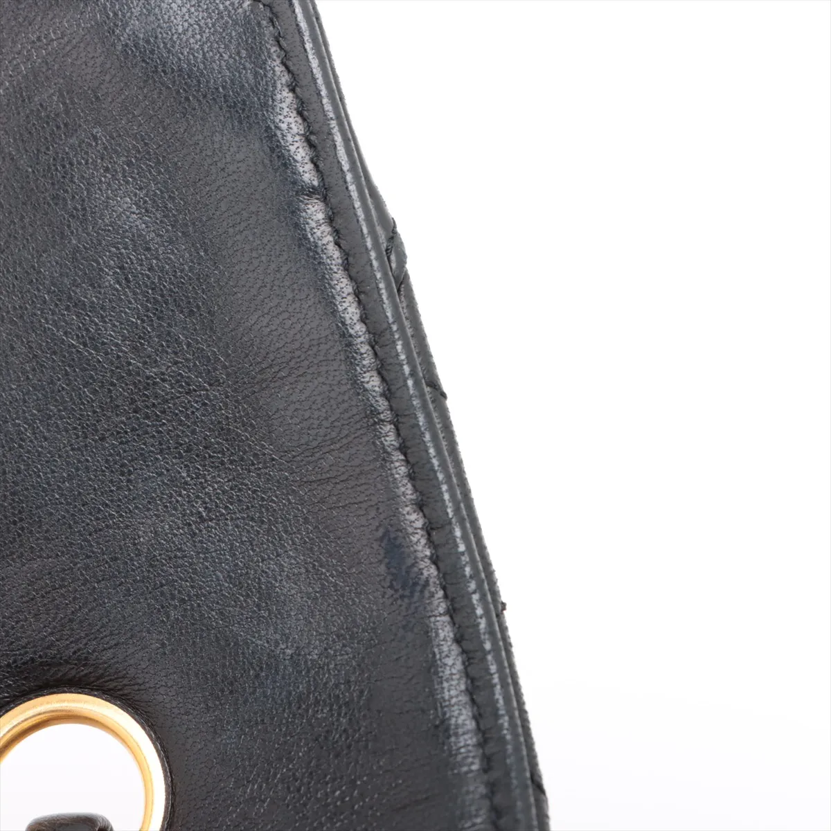 Matelasse Lambskin Single Flap Double Chain Bag Black Gold Hardware 0445152 Series 0 Internal External Fabric — view 15