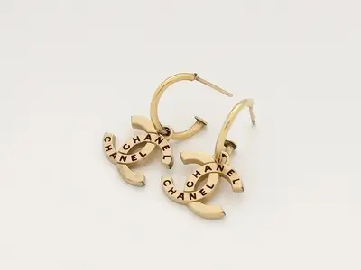 Coco Logo Gold Earrings
