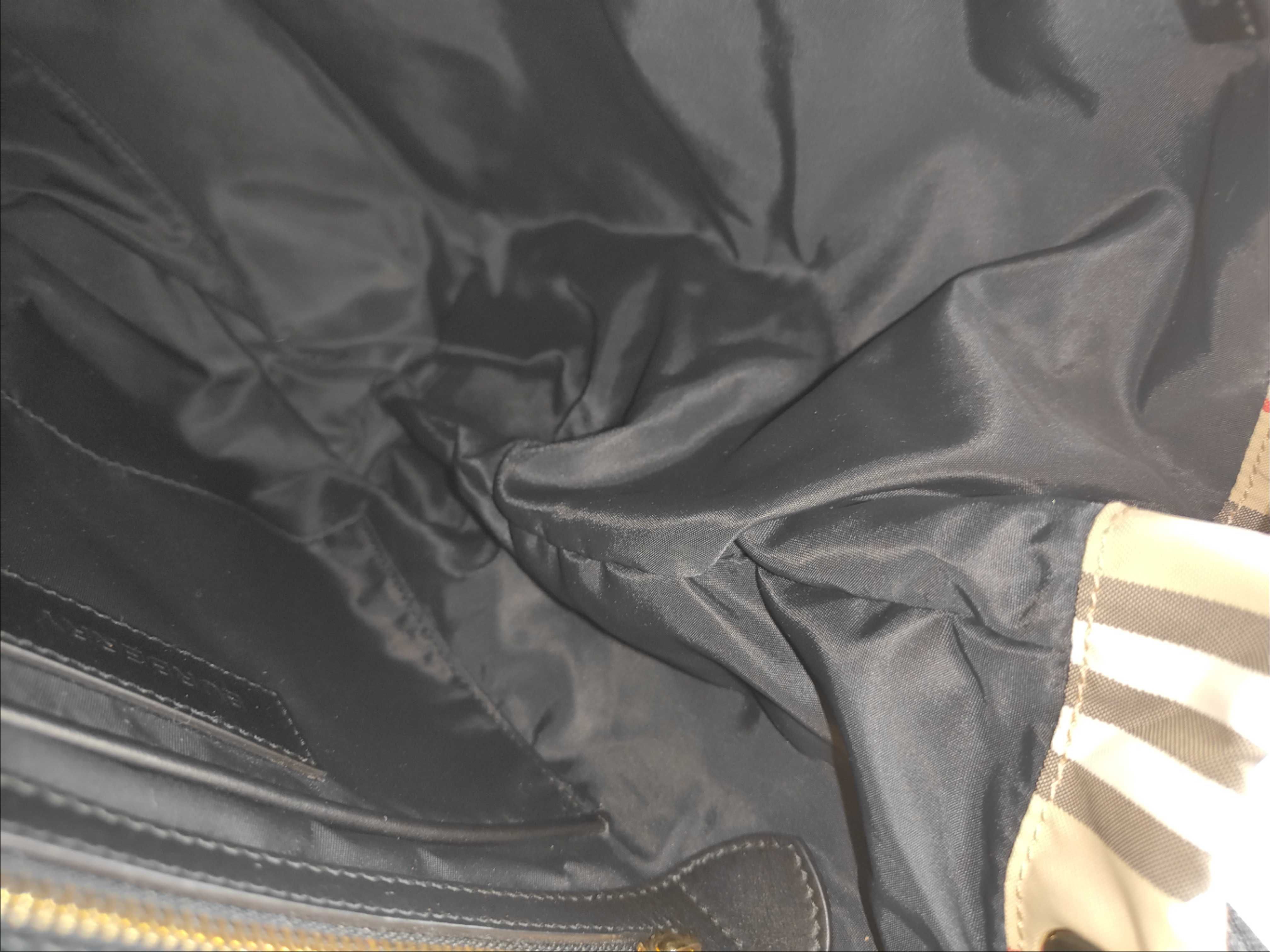Nova Check Nylon x Leather Backpack/Rucksack Brown x Black — view 14