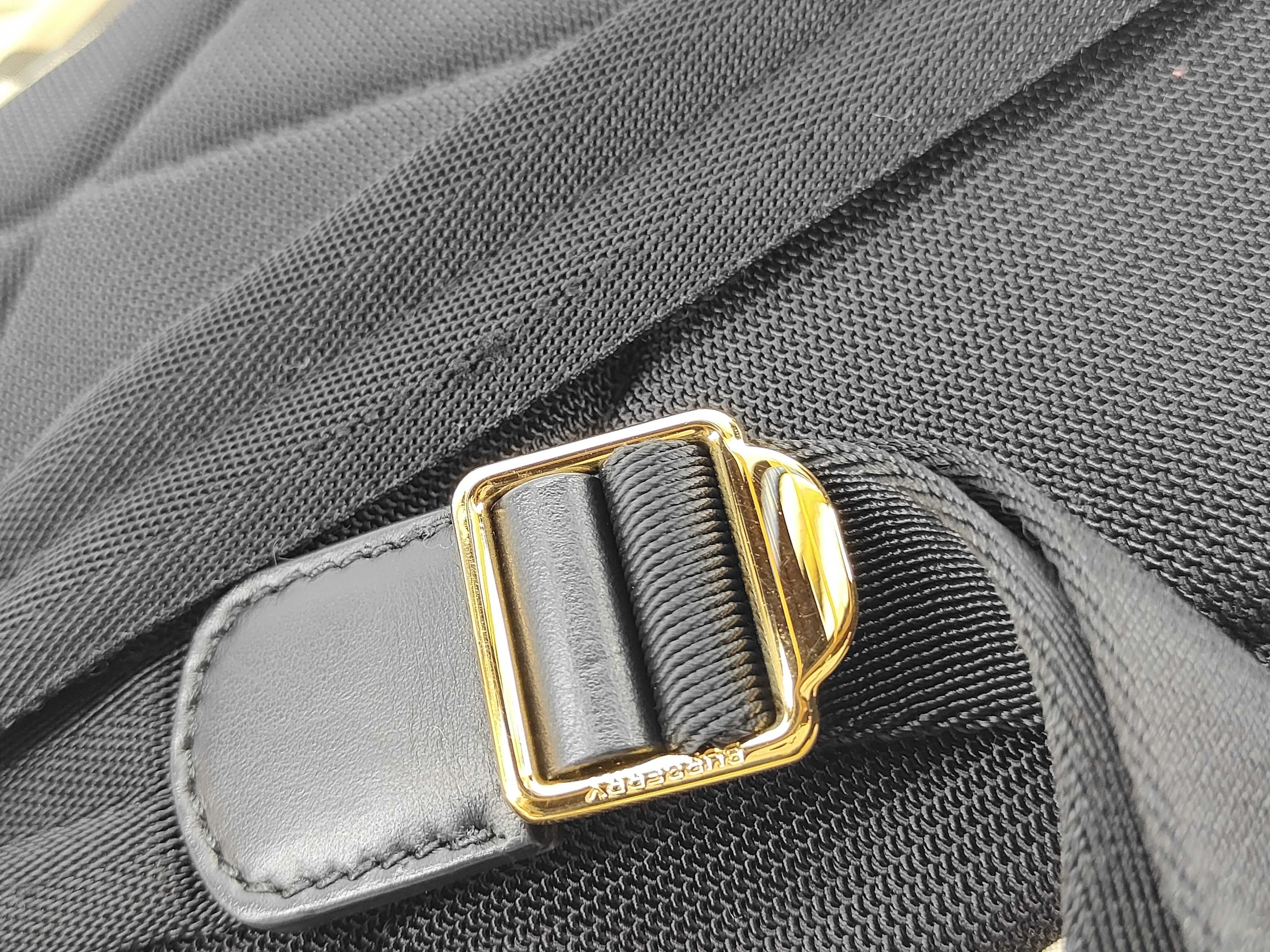 Nova Check Nylon x Leather Backpack/Rucksack Brown x Black — view 6