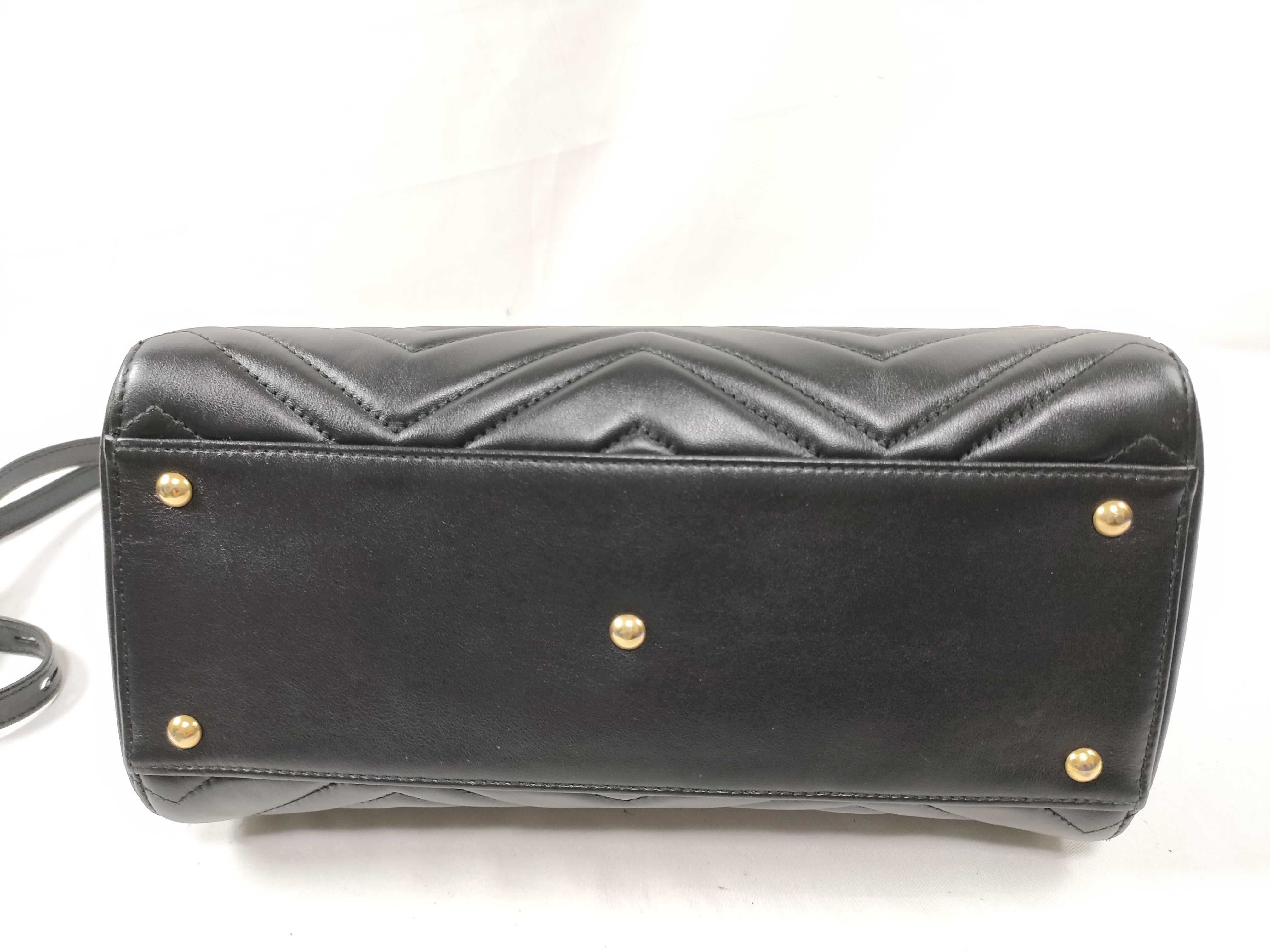 GG Marmont Quilted Leather Handbag Shoulder Bag Black with Serial Card — view 6
