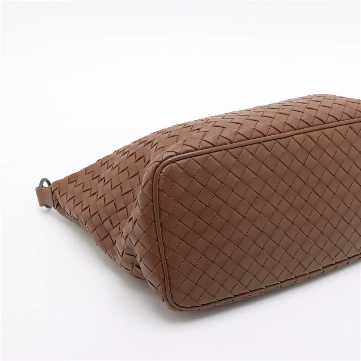 Intrecciato Leather Shoulder Bag Brown — view 4