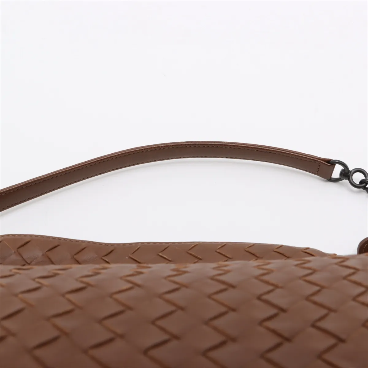 Intrecciato Leather Shoulder Bag Brown — view 6