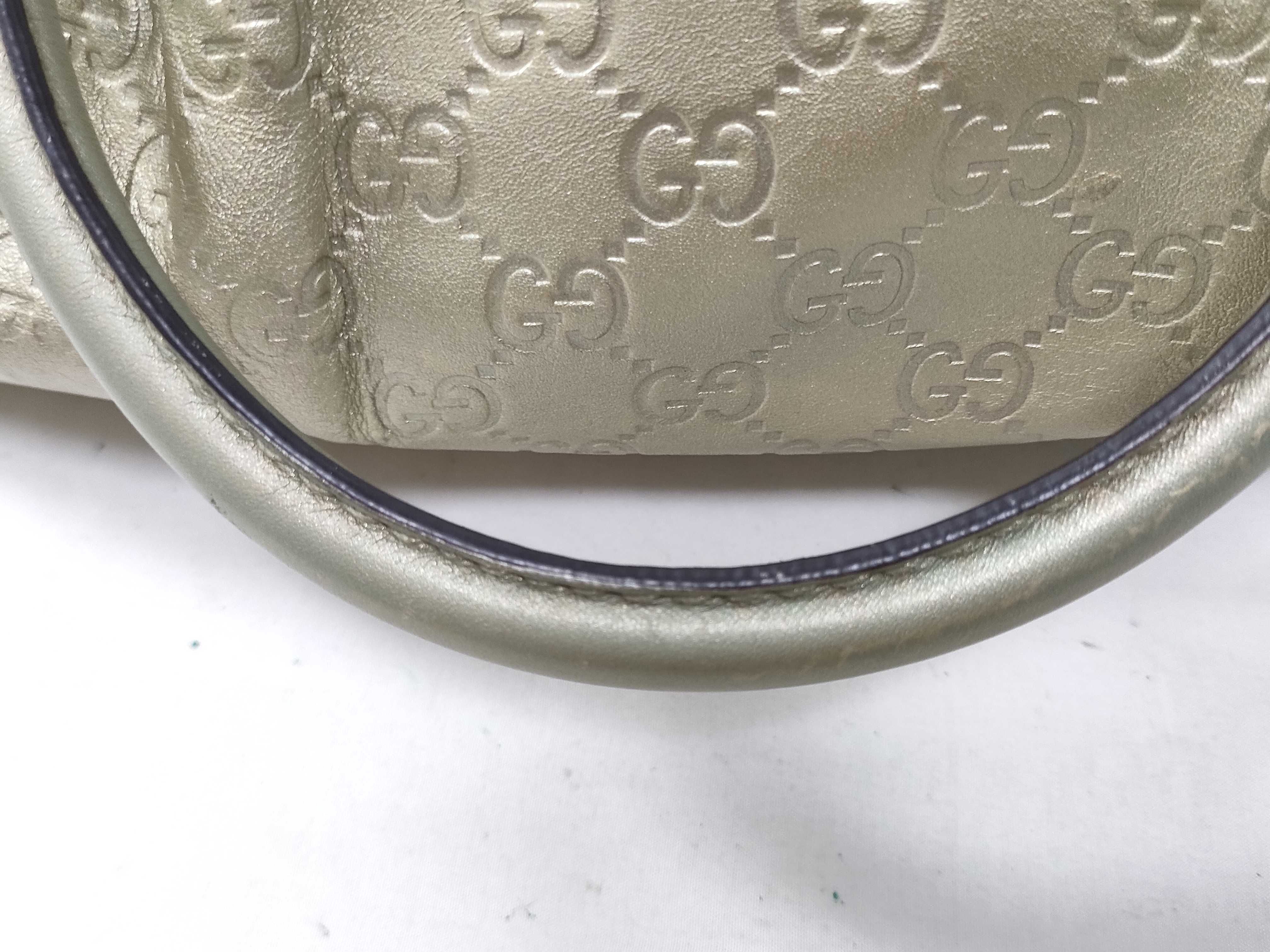 Gold Leather Dumpling Bag without Long Shoulder Strap (Handbag) — view 7