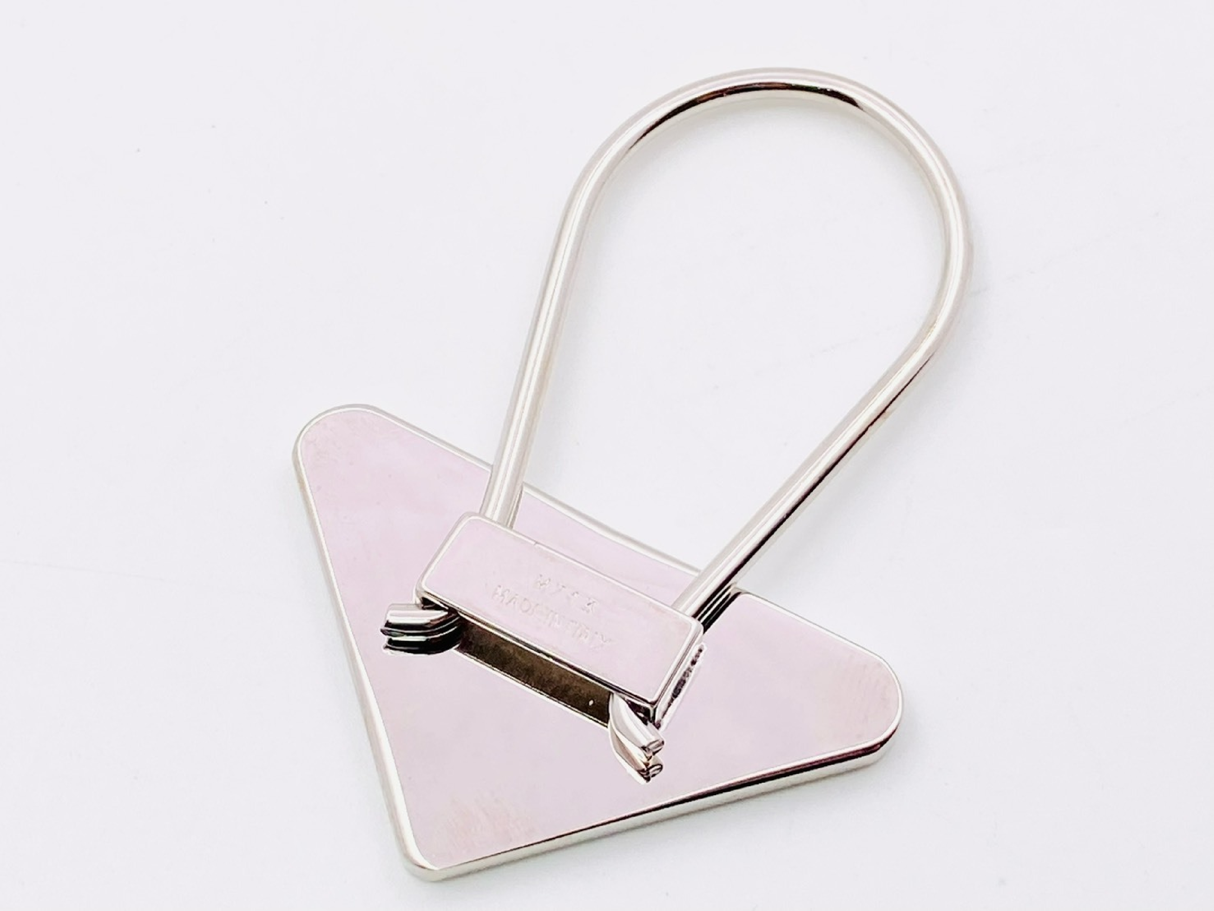 M713 Triangle Logo Plate Charm Keyring Orange x Silver Key Case/Keychain — view 2