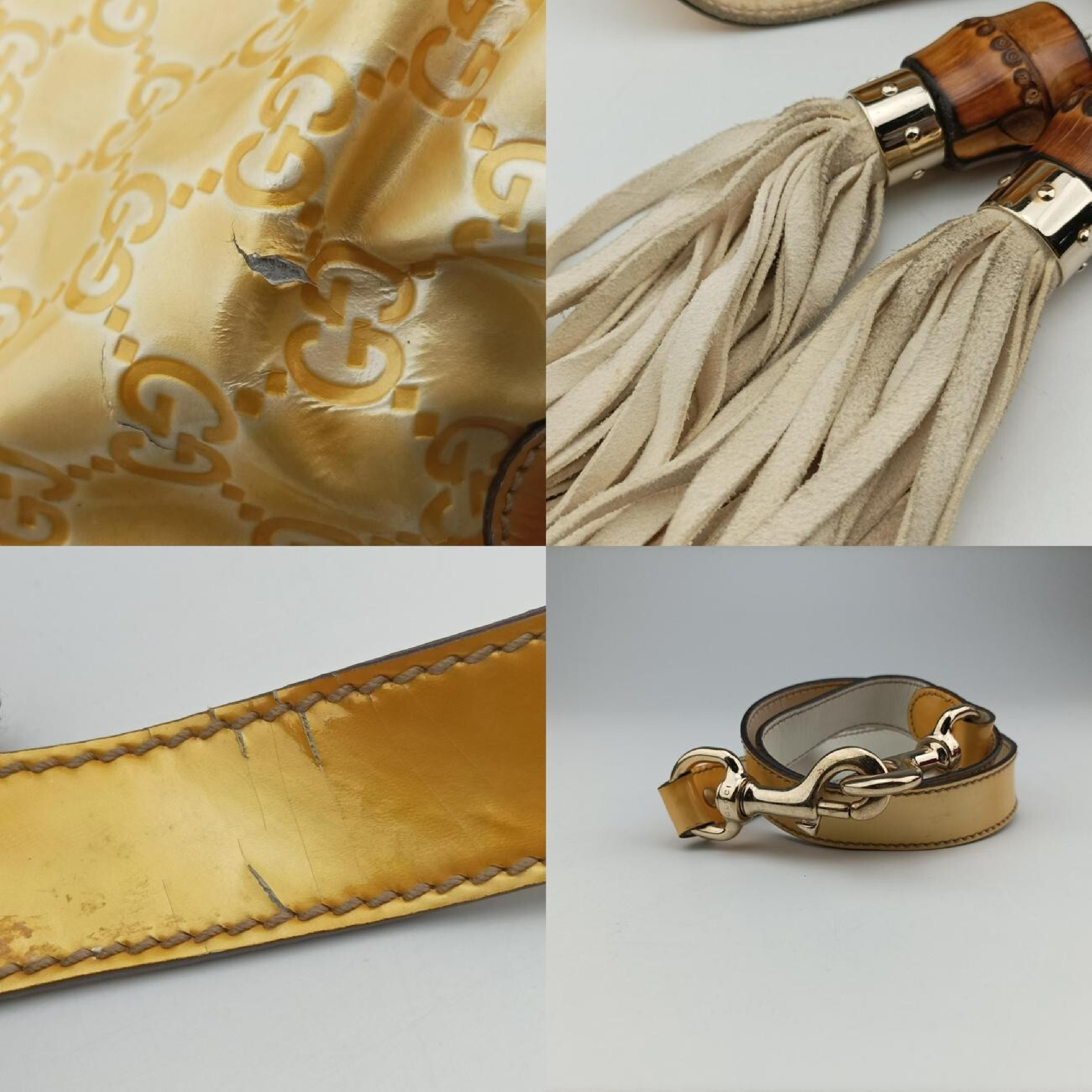 Bamboo Babooska Indy Hobo Gold Leather Shoulder Bag 177139 E1243287 — view 11