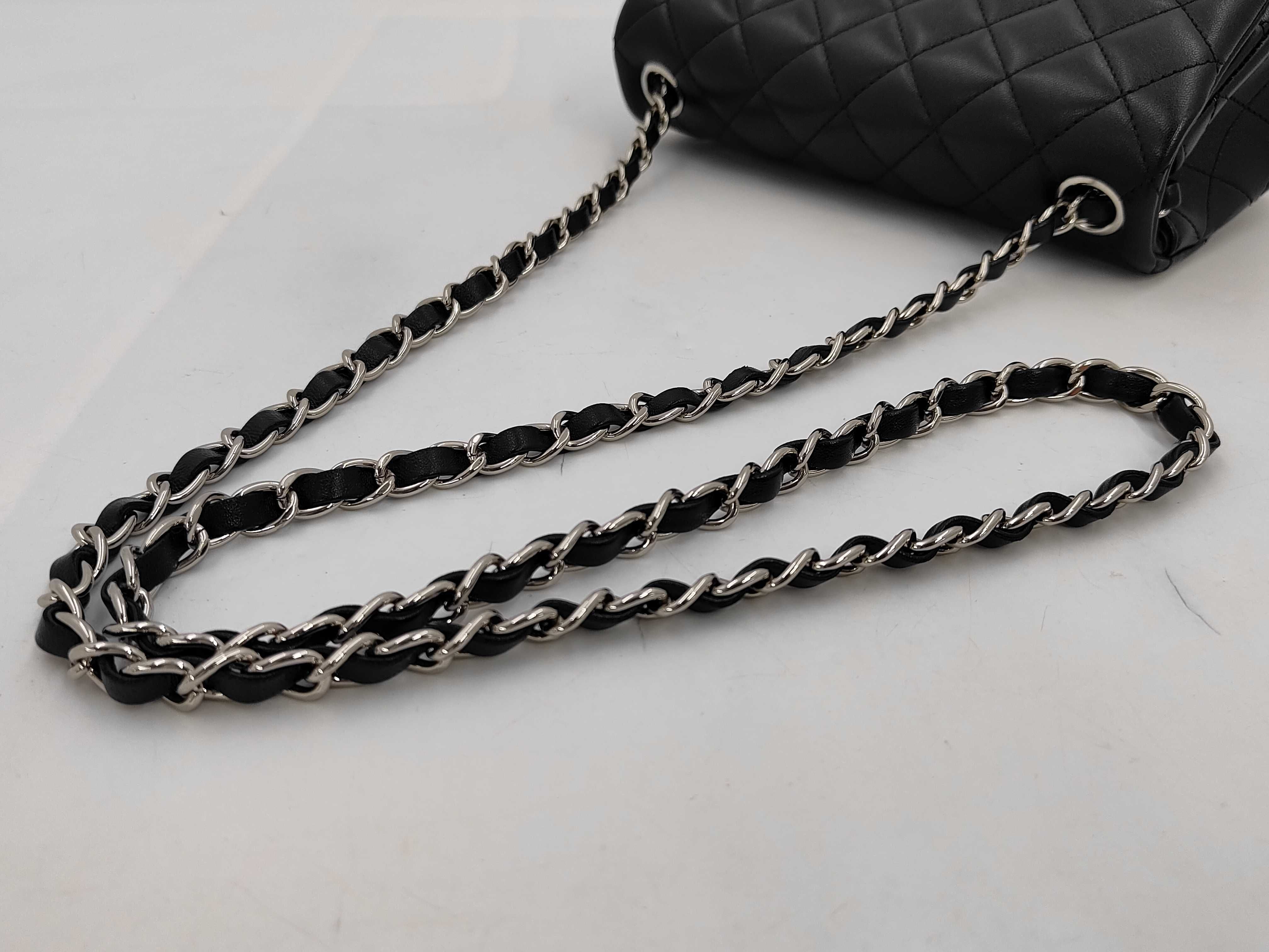 Mini Matelassé Lambskin Black Chain Shoulder Bag — view 3