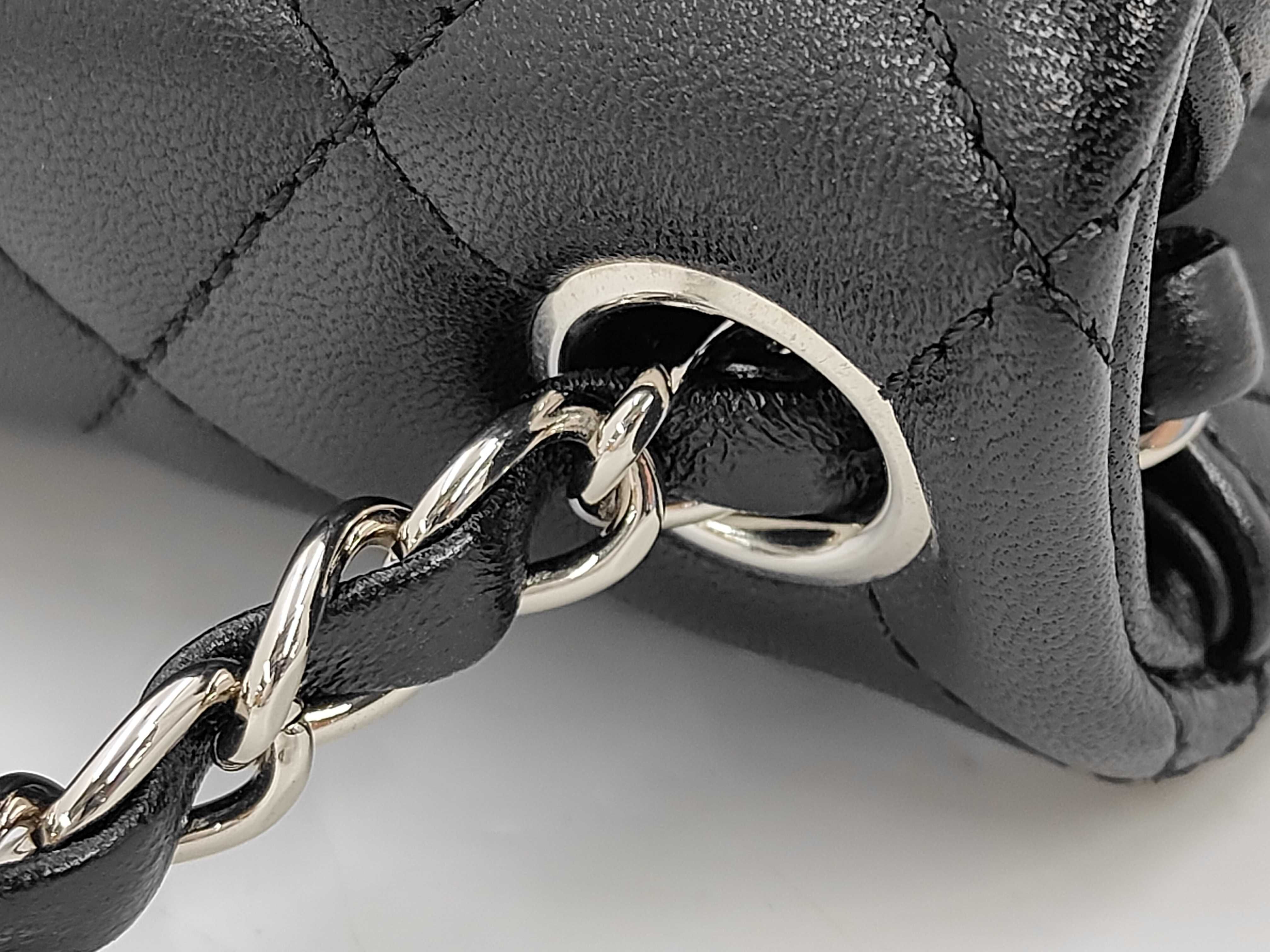 Mini Matelassé Lambskin Black Chain Shoulder Bag — view 5
