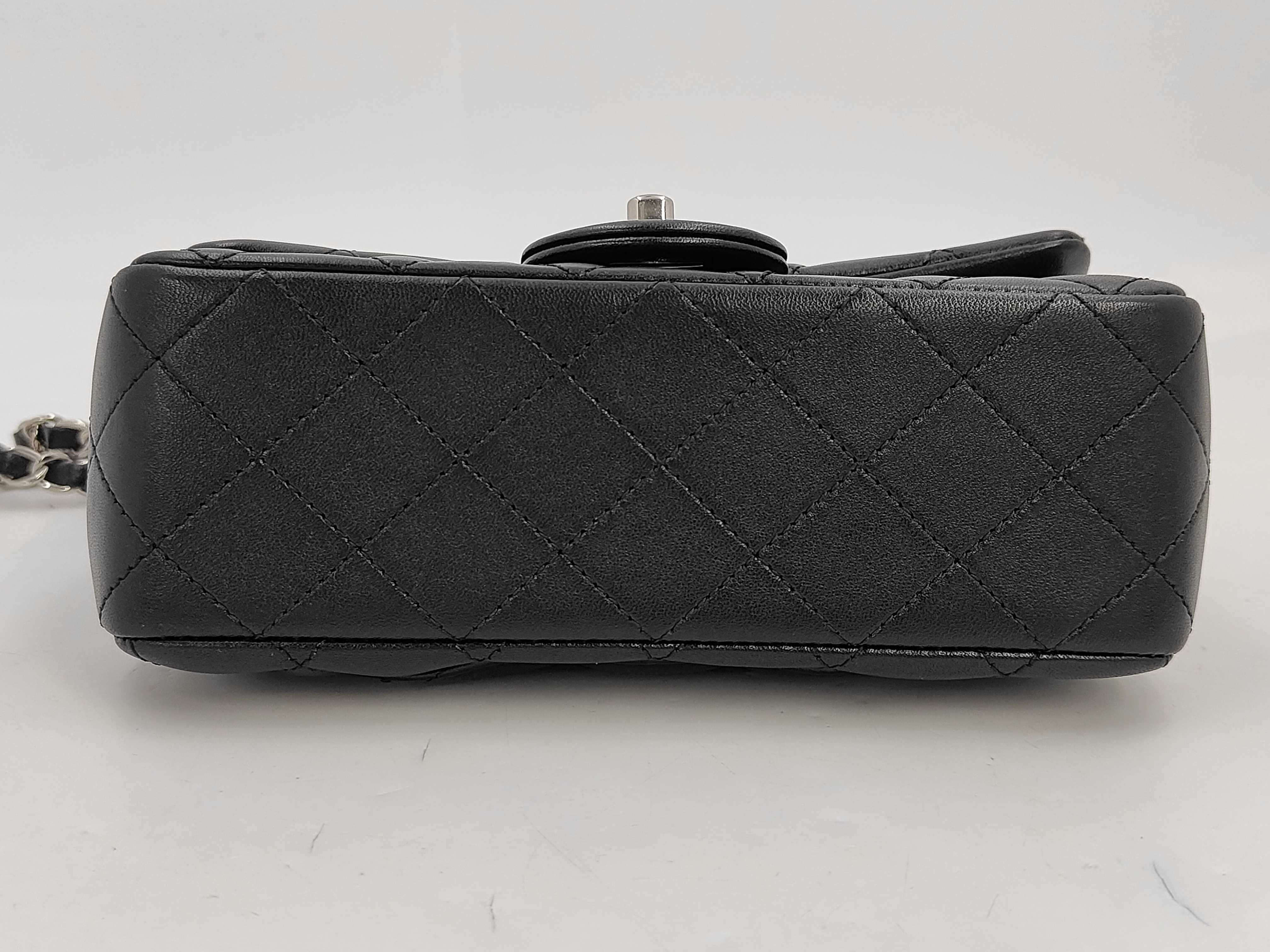 Mini Matelassé Lambskin Black Chain Shoulder Bag — view 6
