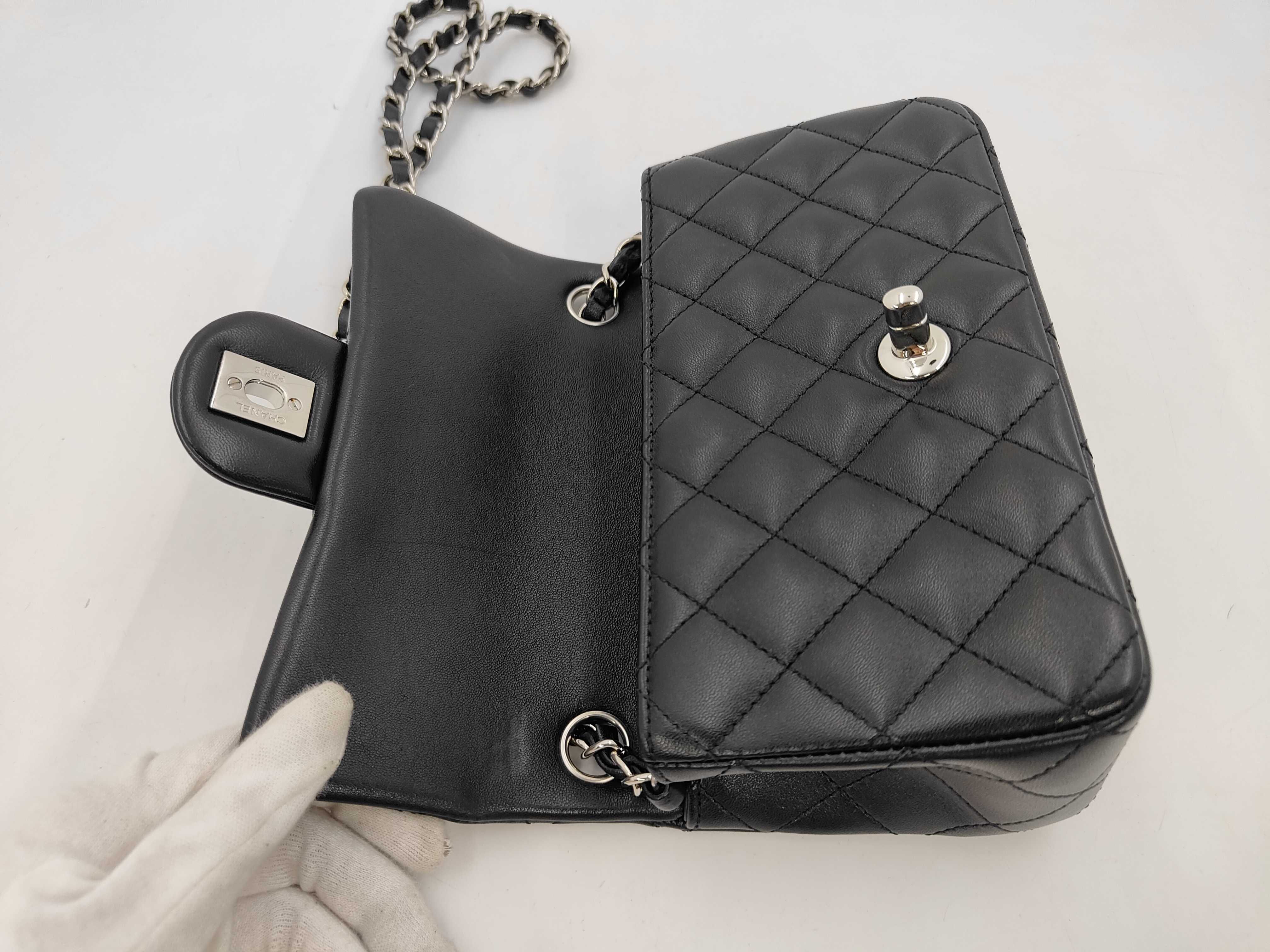 Mini Matelassé Lambskin Black Chain Shoulder Bag — view 8