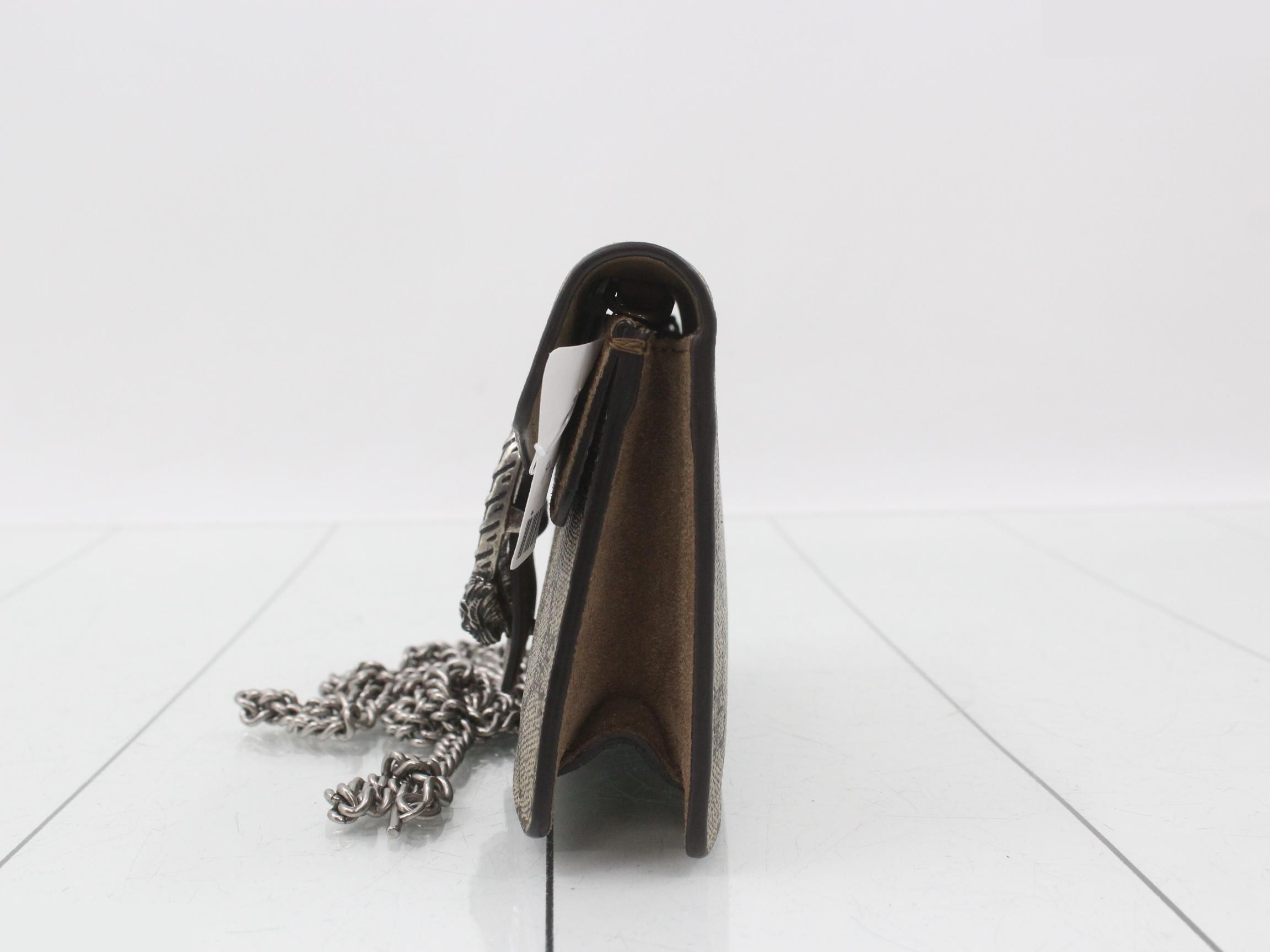 Dionysus Super Mini GG Supreme Suede Chain Shoulder Bag — view 3