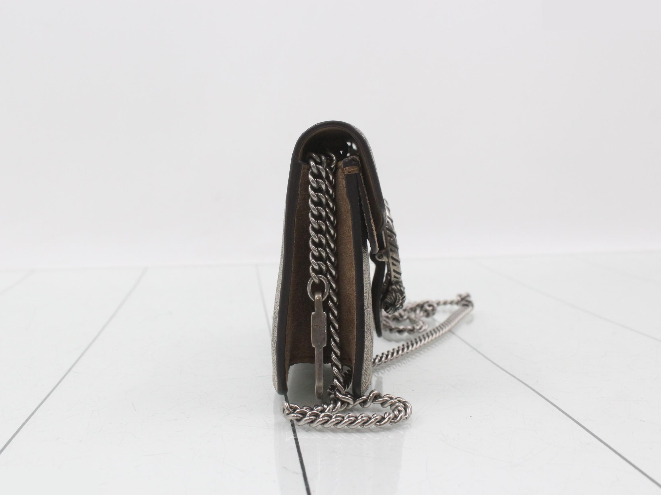 Dionysus Super Mini GG Supreme Suede Chain Shoulder Bag — view 4