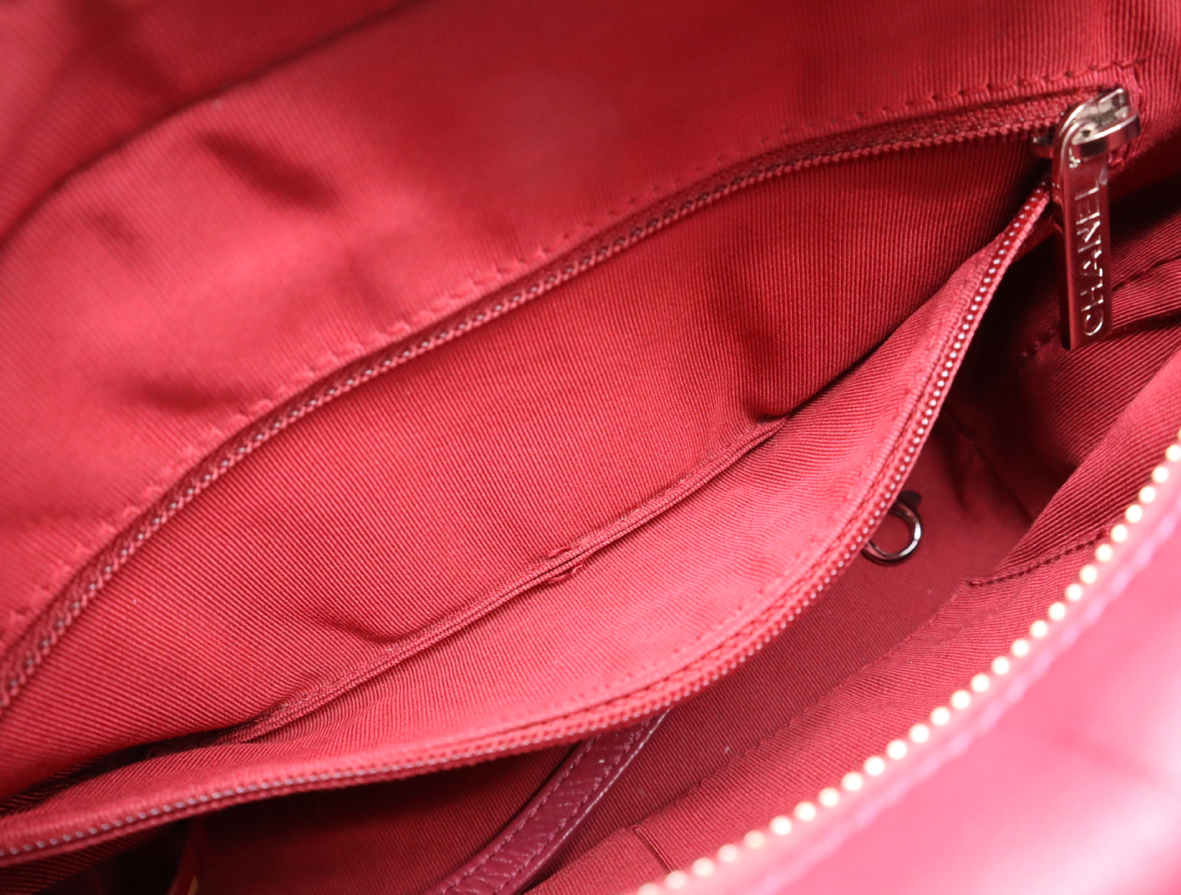 Calfskin Gabrielle de Chanel Small Hobo V-stitch Chain Shoulder Bag, Wine Red, with Seal, 26147475 Shoulder Bag — view 12