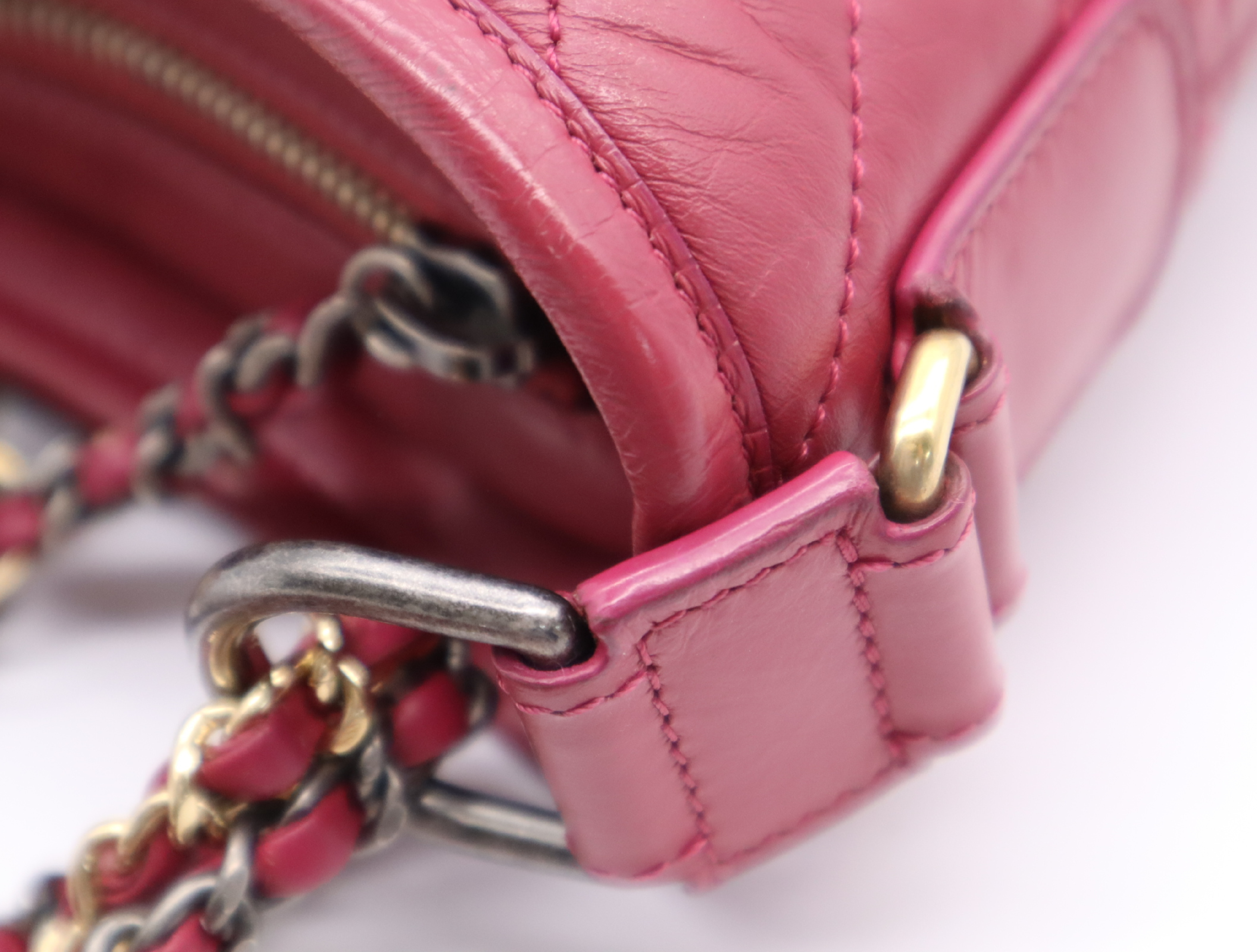 Calfskin Gabrielle de Chanel Small Hobo V-stitch Chain Shoulder Bag, Wine Red, with Seal, 26147475 Shoulder Bag — view 9