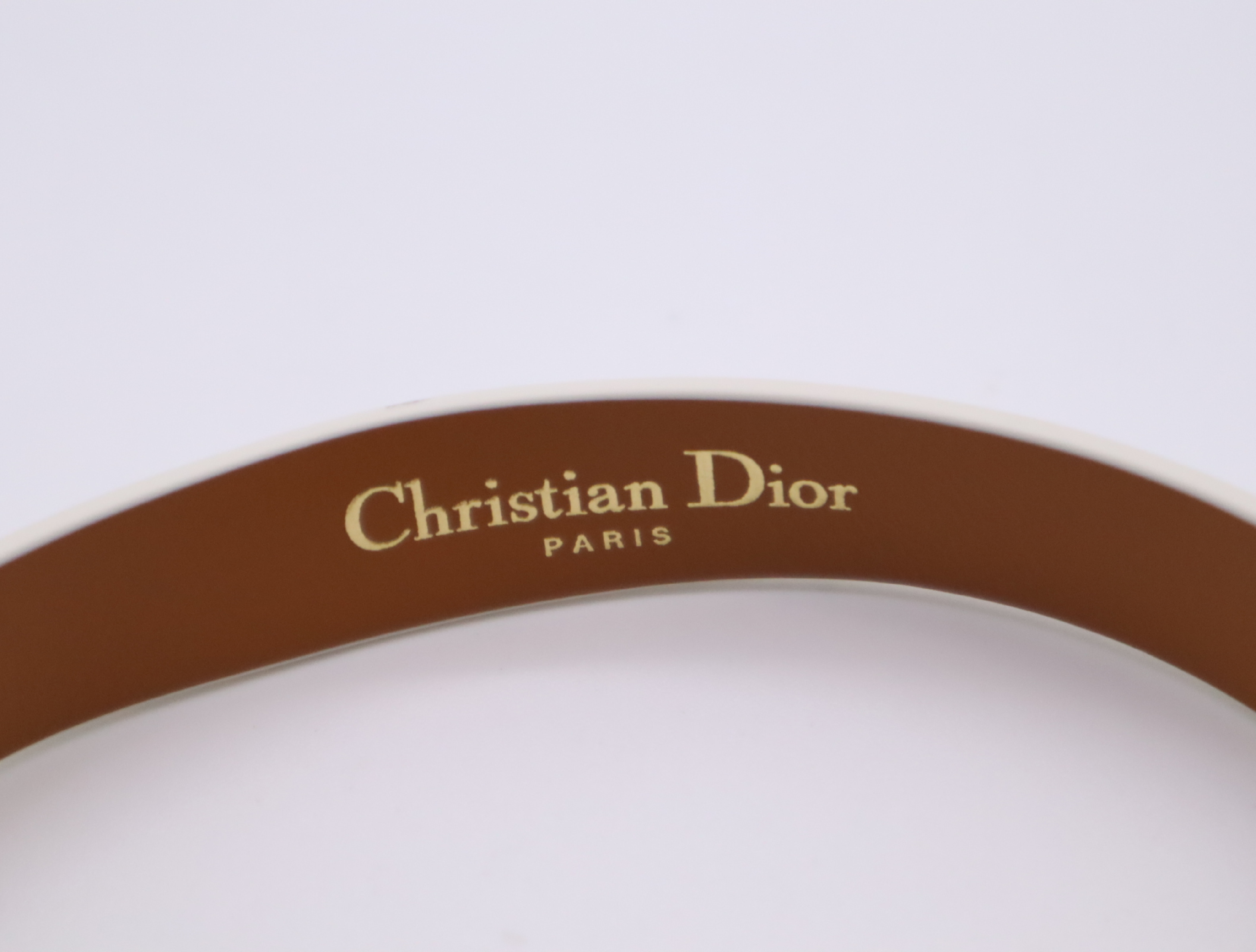 Leather 30 Montaigne White Gold Hardware Bracelet/Bangle — view 5