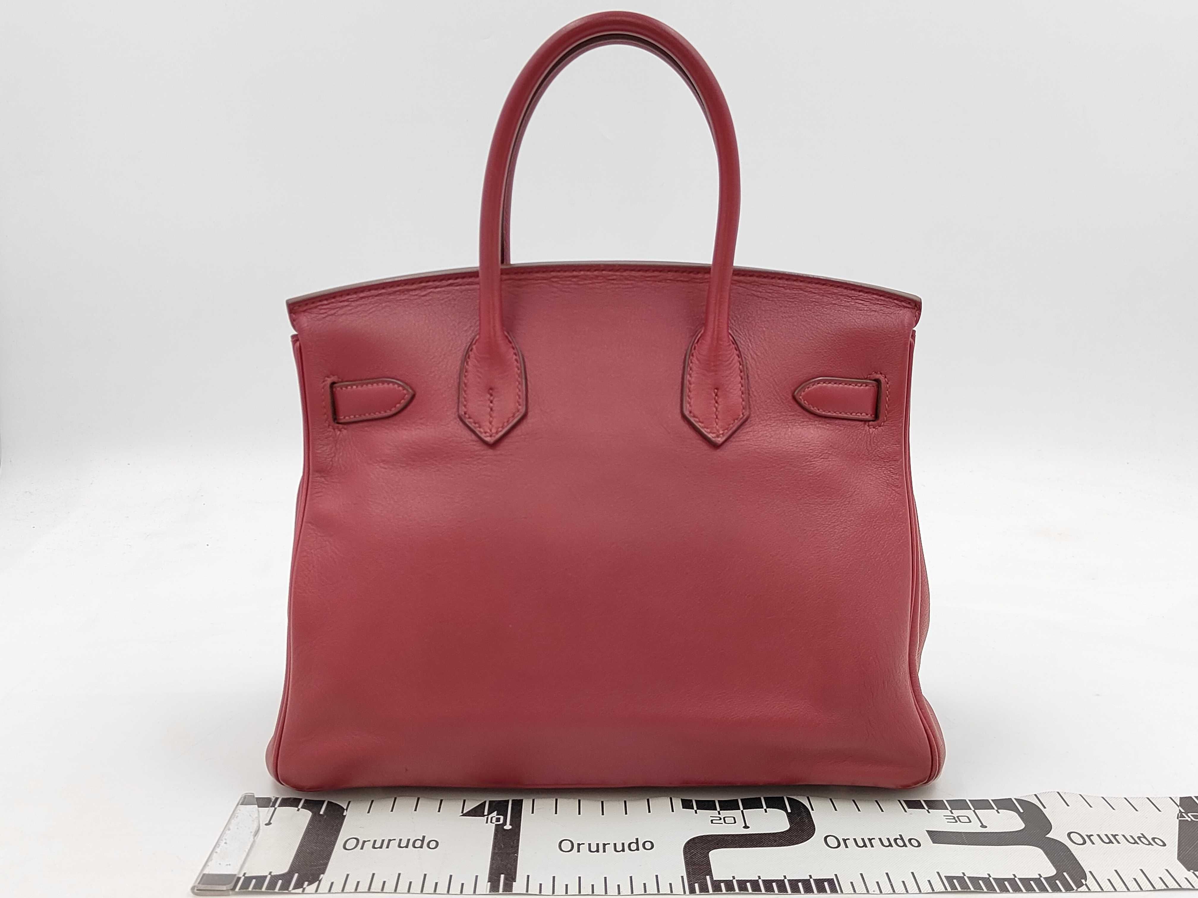 Birkin 30 Handbag, Red, Silver Hardware — view 2