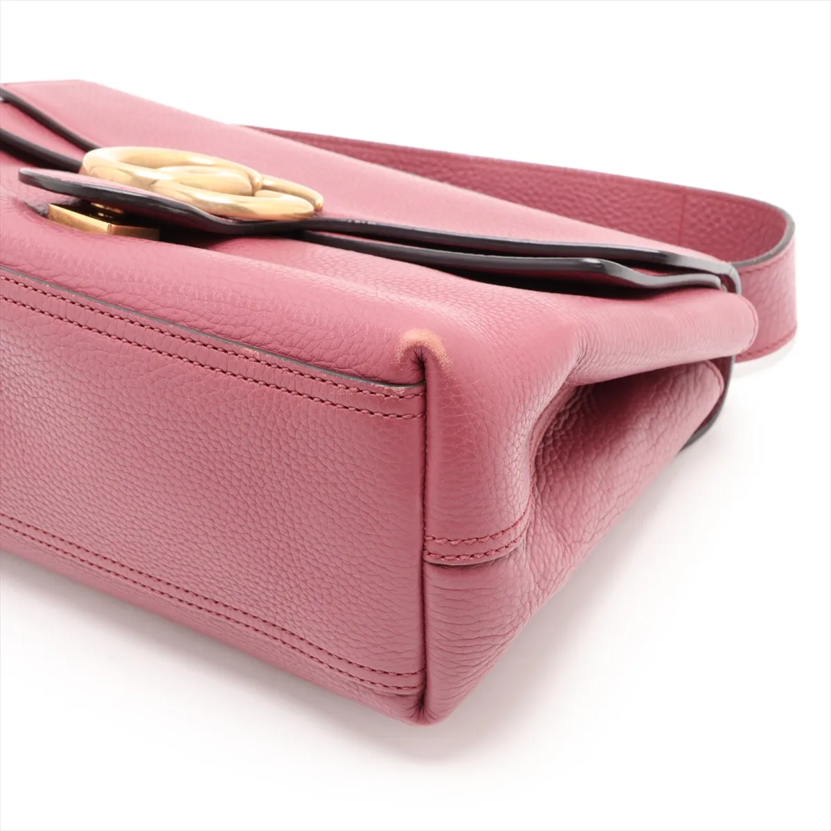 GG Marmont 401173 Leather Shoulder Bag, Pink — view 3
