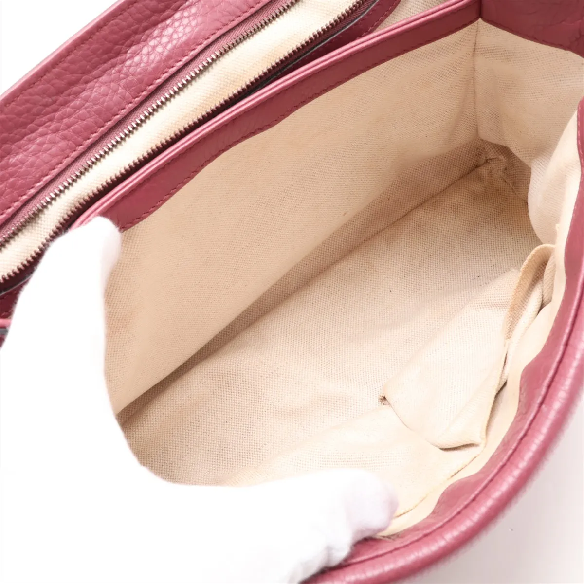 GG Marmont 401173 Leather Shoulder Bag, Pink — view 6
