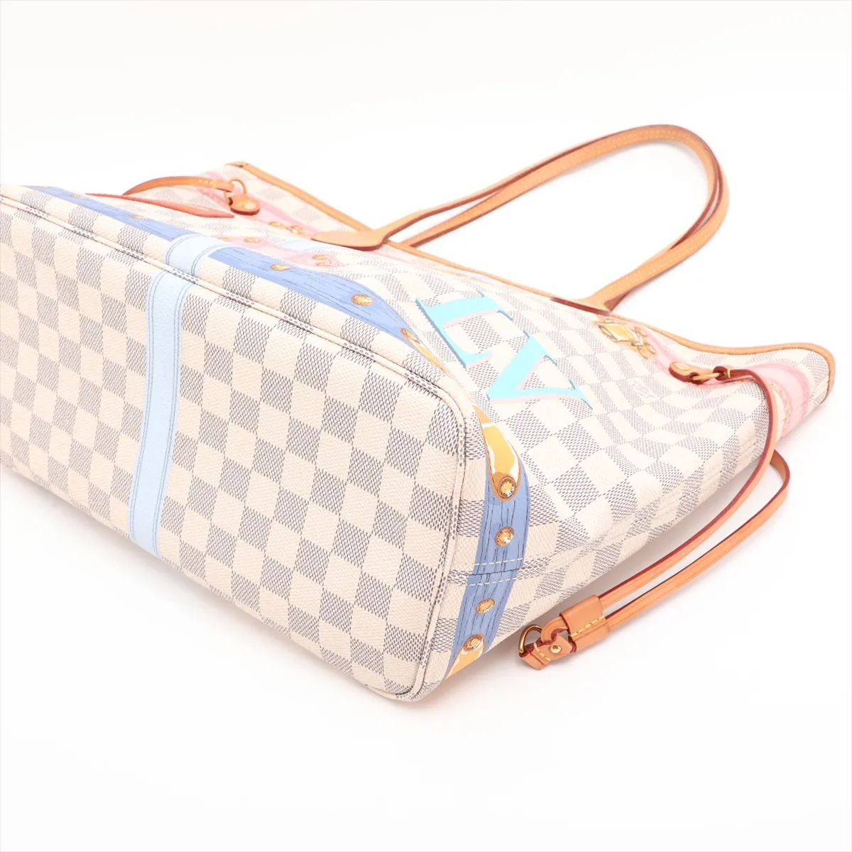 Damier Azur Neverfull MM N41065 GI1178 White — view 3