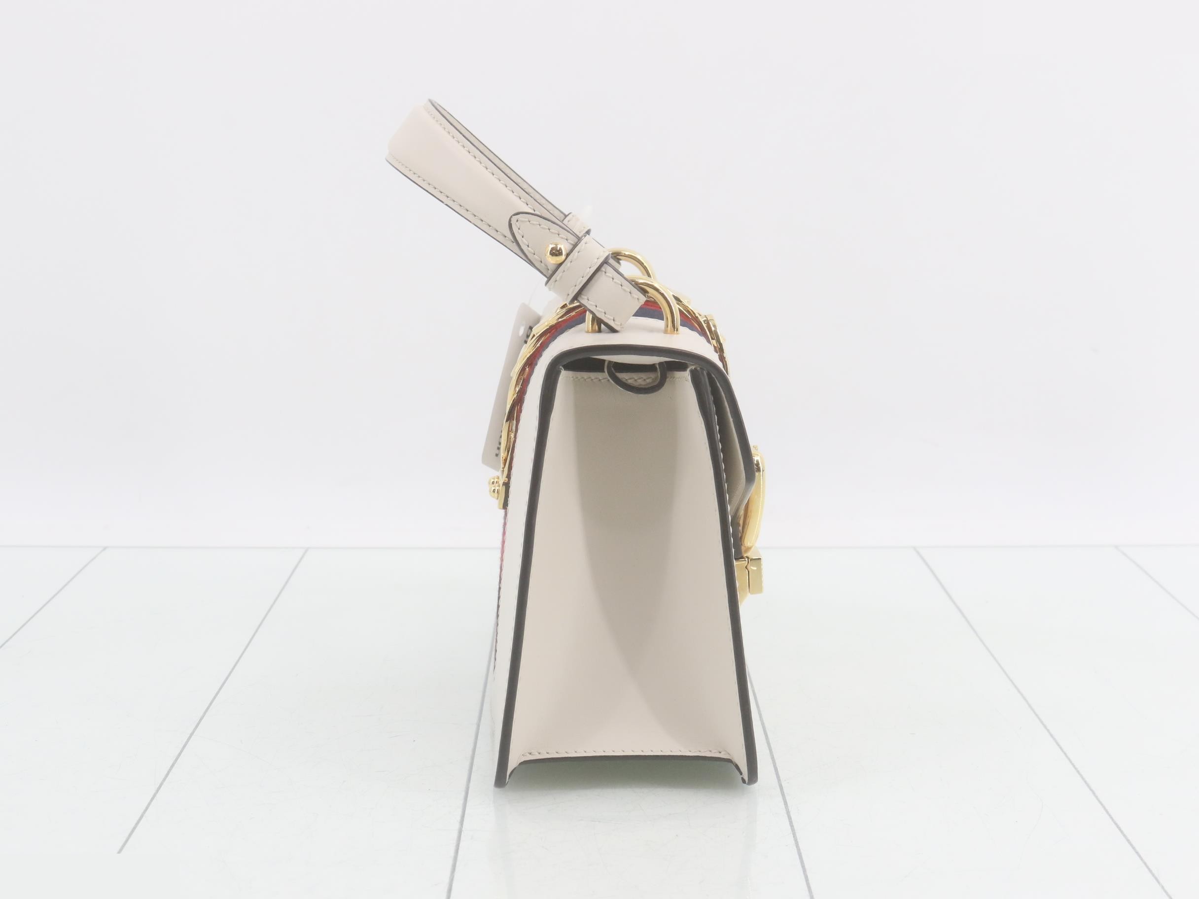 Sylvie 2-way Shoulder Bag, Sherry, Top Handle, Leather, White — view 4