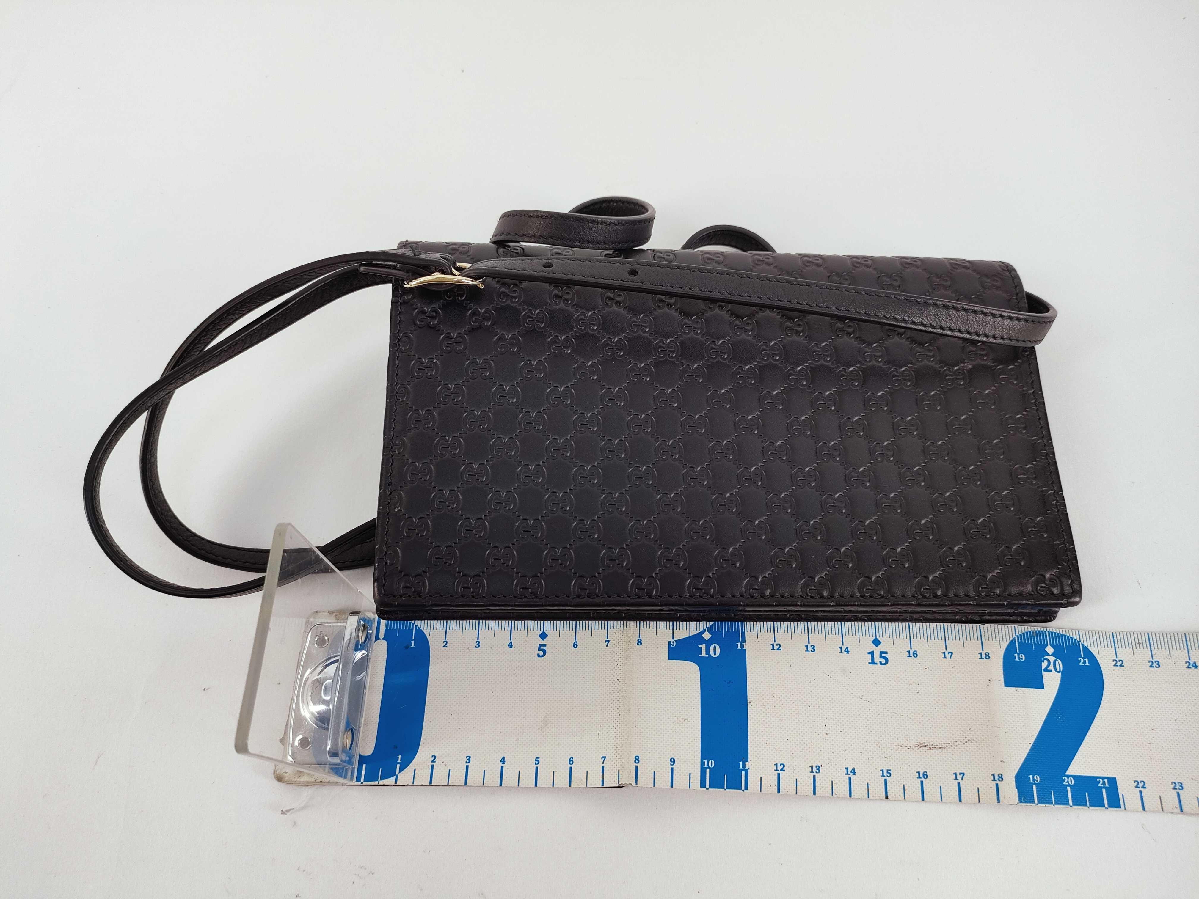 Guccissima Microguccissima Leather Shoulder Wallet Black 466507 Outlet Shoulder Bag — view 2