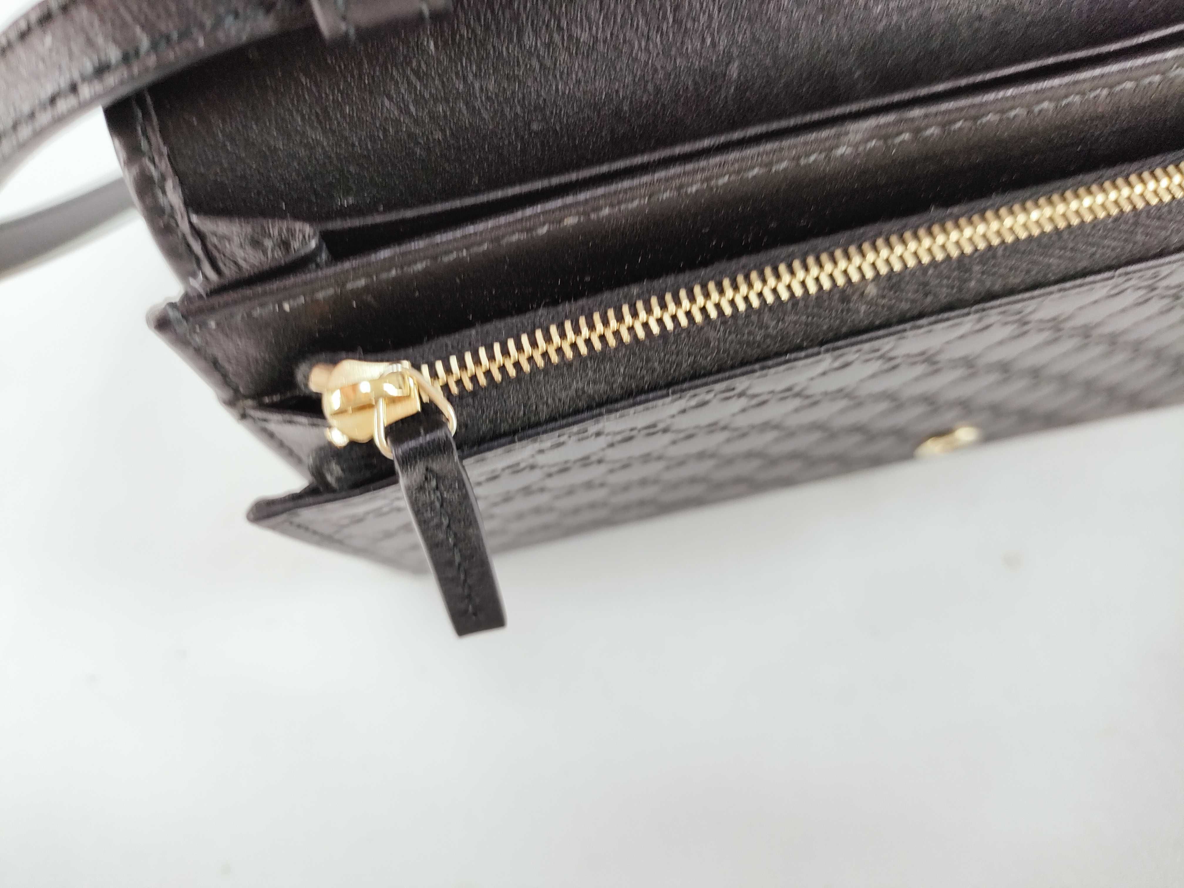 Guccissima Microguccissima Leather Shoulder Wallet Black 466507 Outlet Shoulder Bag — view 13