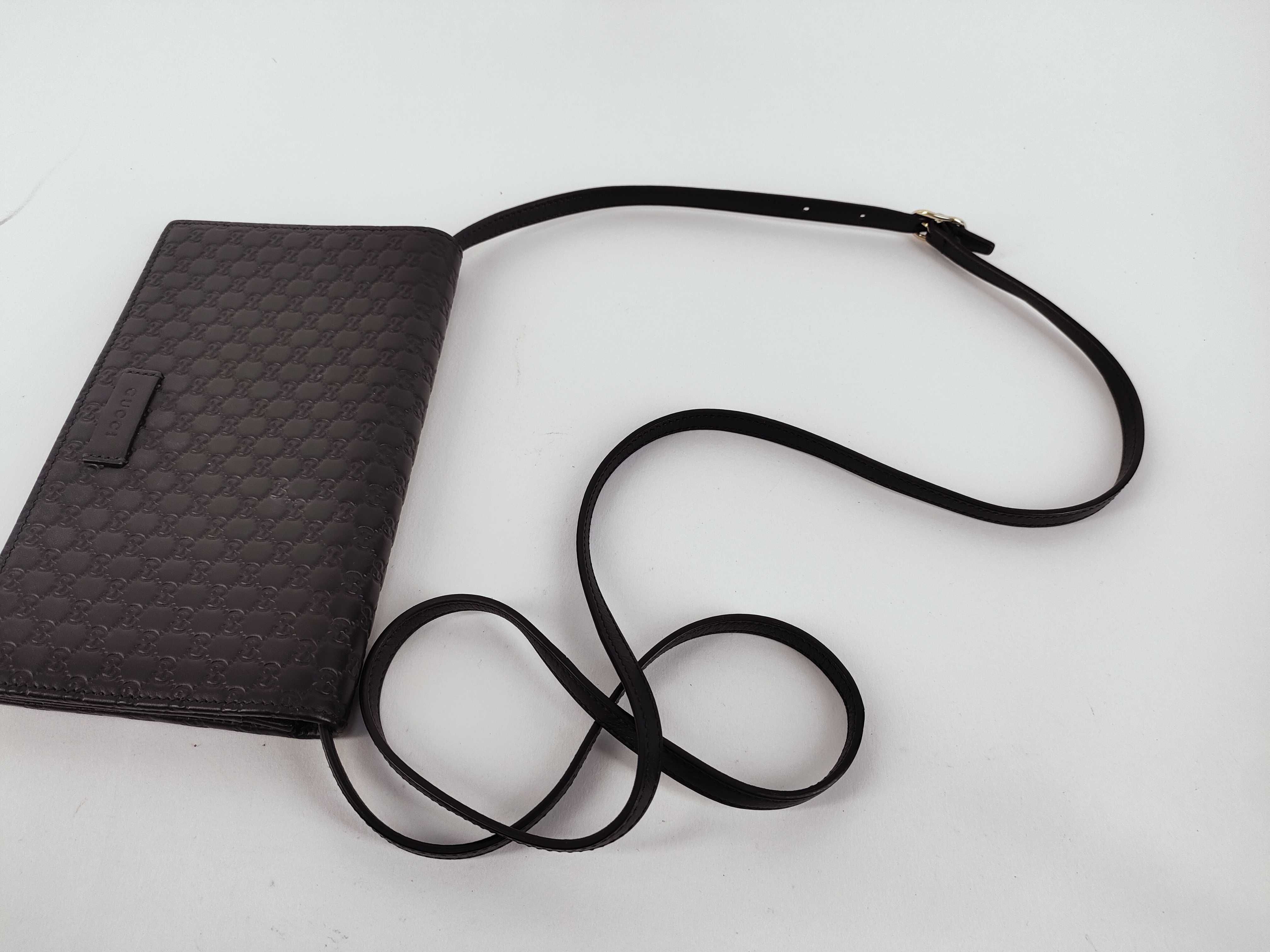 Guccissima Microguccissima Leather Shoulder Wallet Black 466507 Outlet Shoulder Bag — view 3