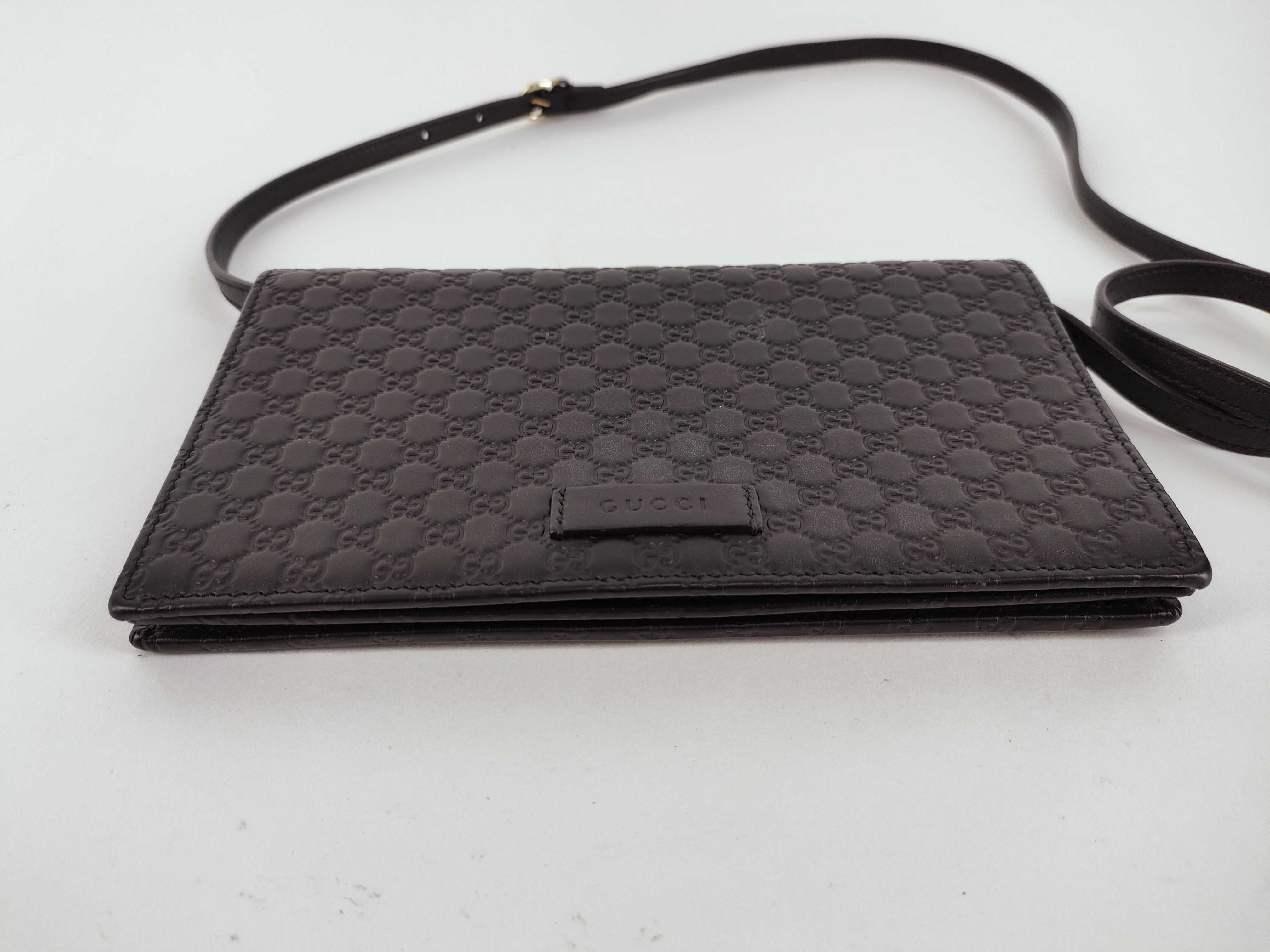 Guccissima Microguccissima Leather Shoulder Wallet Black 466507 Outlet Shoulder Bag — view 6