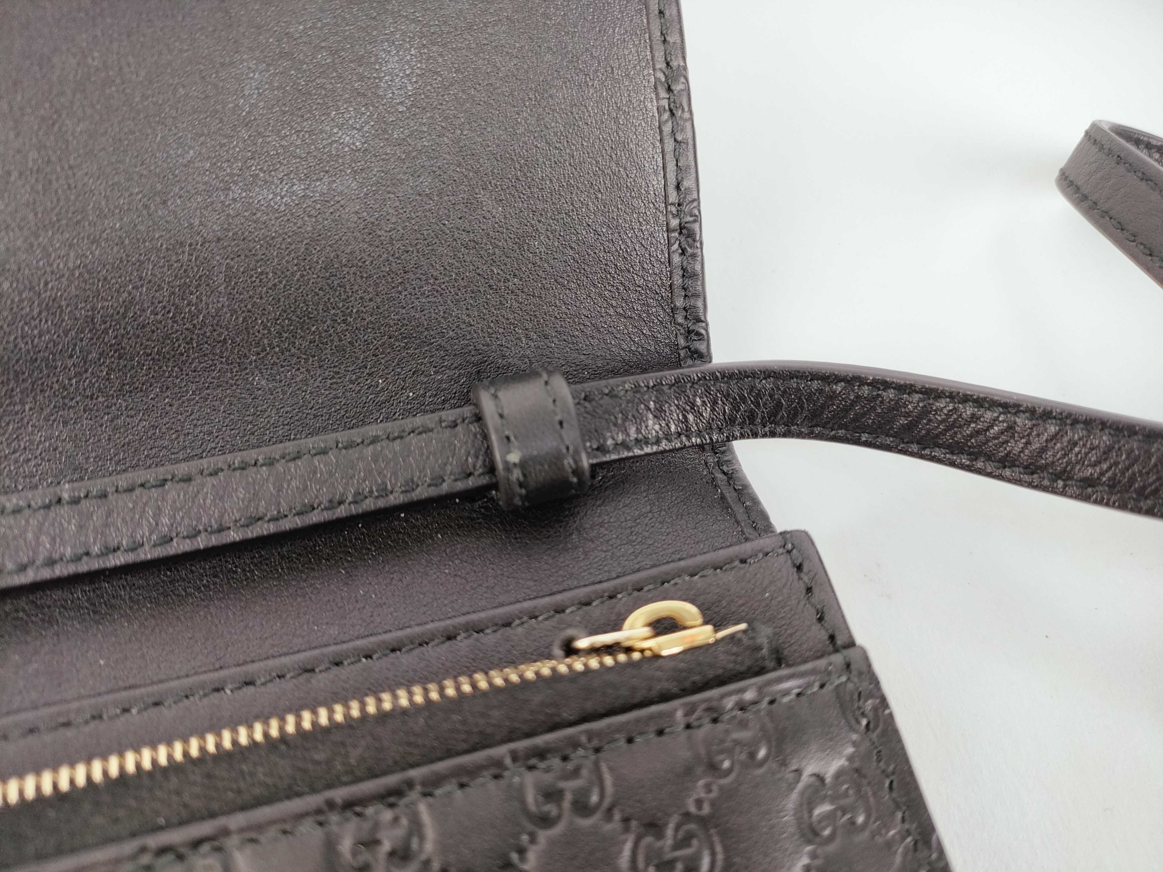 Guccissima Microguccissima Leather Shoulder Wallet Black 466507 Outlet Shoulder Bag — view 8