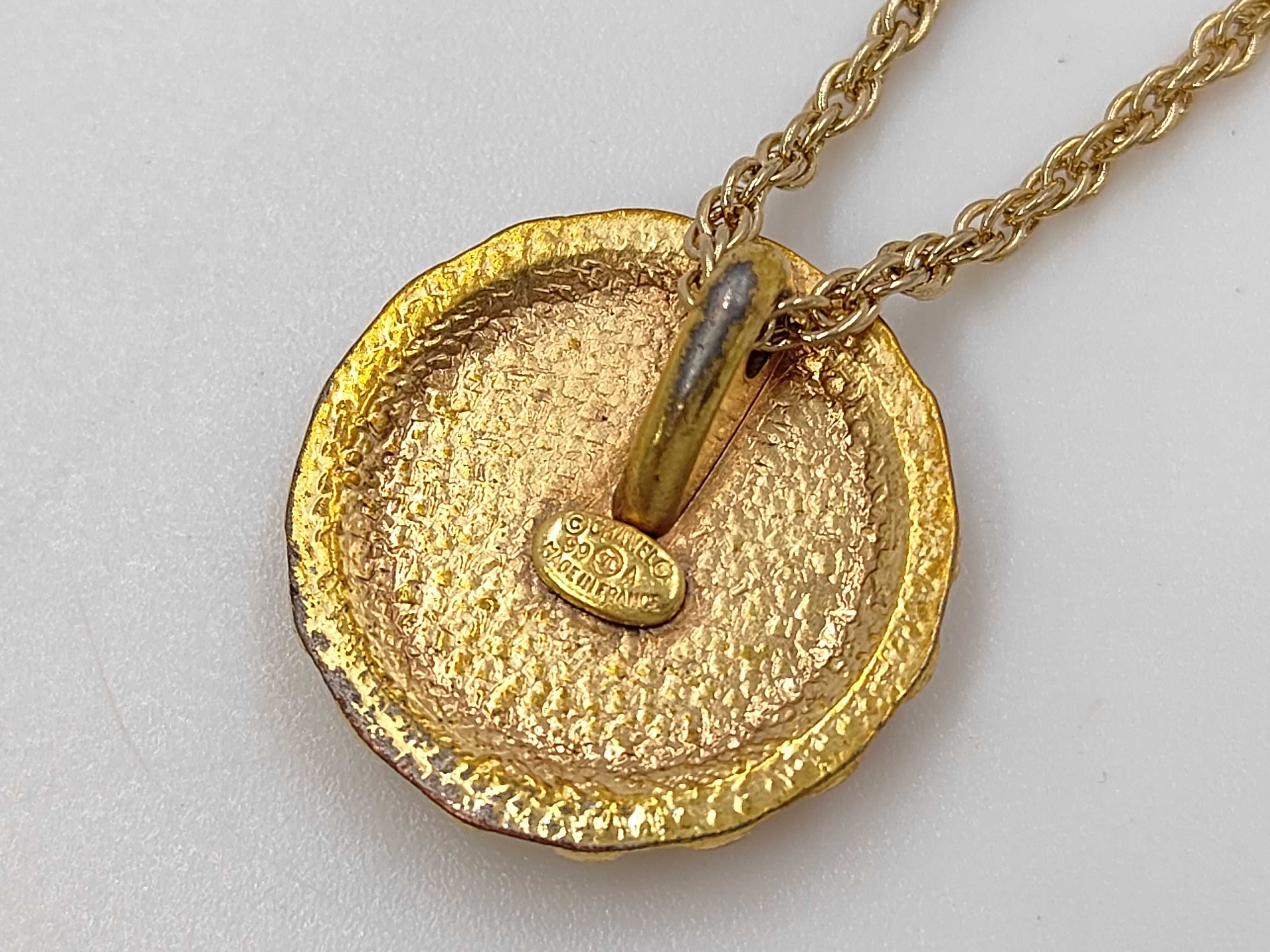 Logo Flower Motif Colored Stone Necklace 99A — view 3
