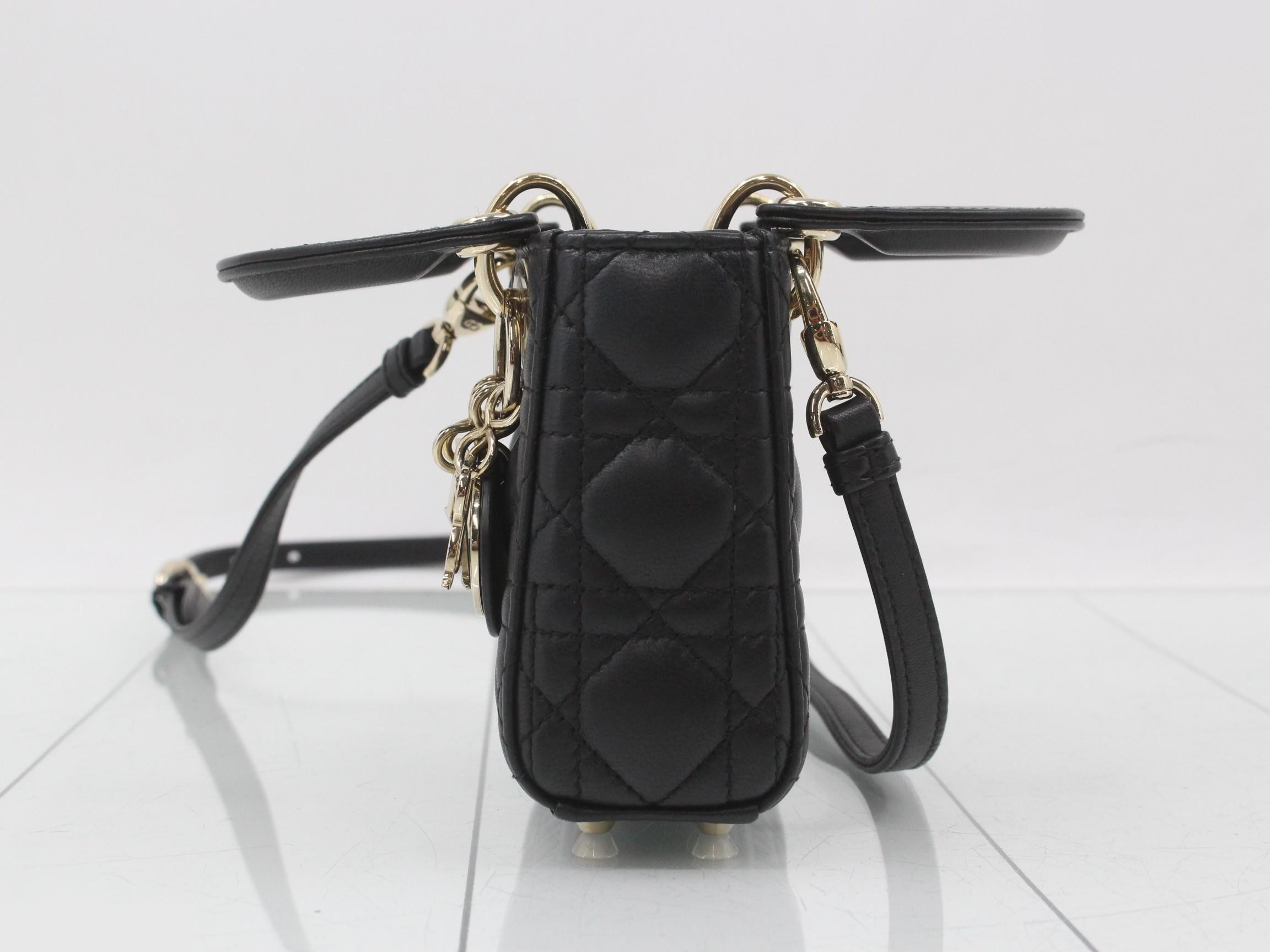 Lady Dior Cannage Lamb 2-Way Hand — view 3