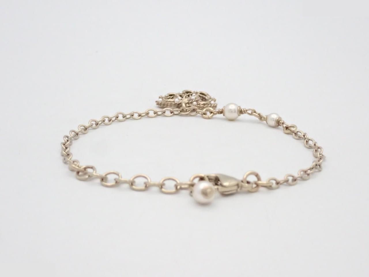bracelet C21P, Coco Mark, pearl, gold chain — view 2