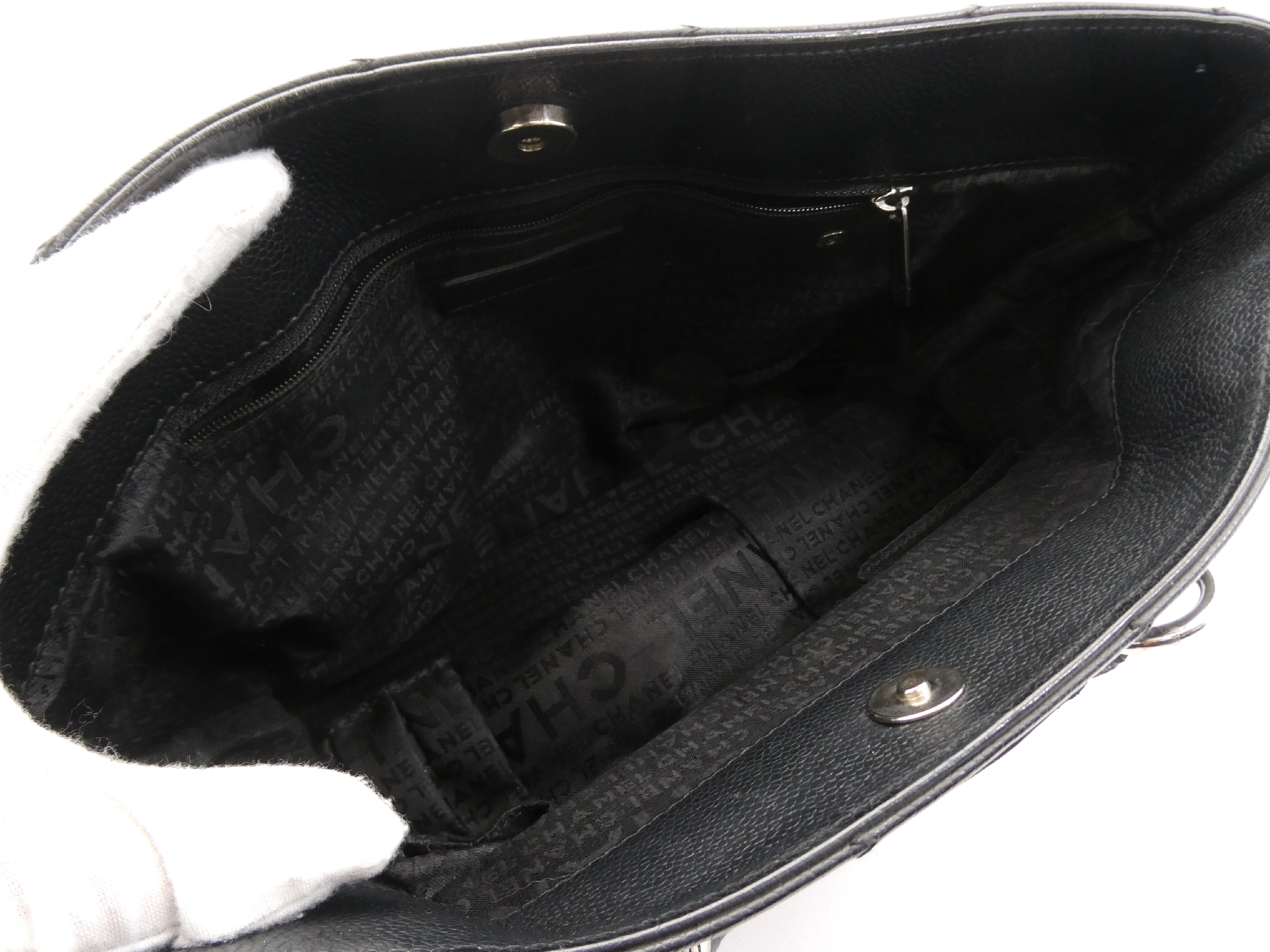 Chocolate Bar Logo Caviar Skin Shoulder Bag — view 7