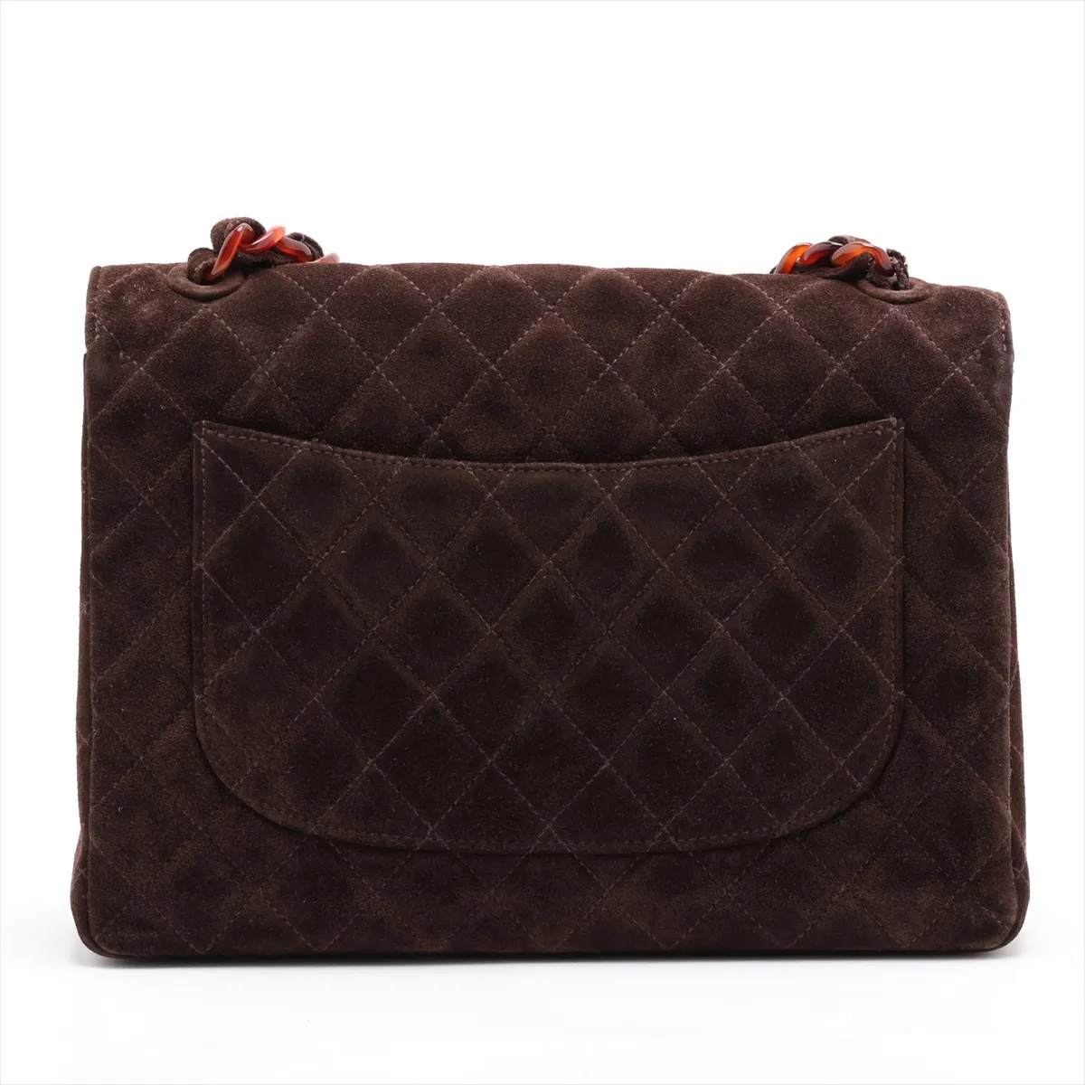 Matelassé Suede Chain Shoulder Bag, Tortoiseshell Brown, Brown Hardware, 5131232, Series 5 — view 2