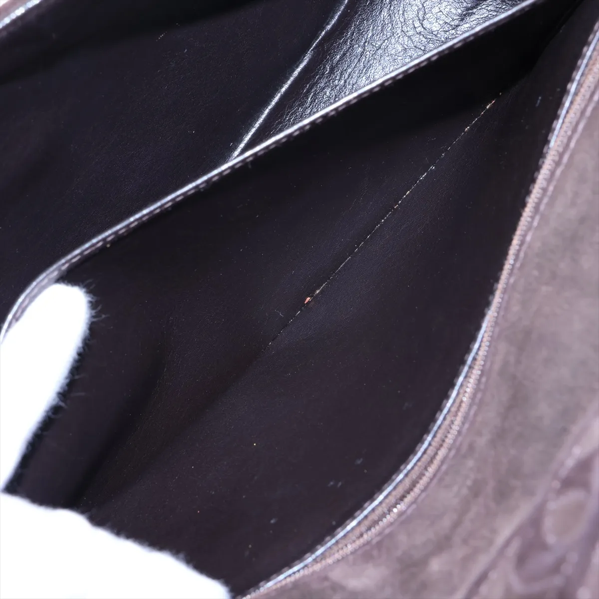 Matelassé Suede Chain Shoulder Bag, Tortoiseshell Brown, Brown Hardware, 5131232, Series 5 — view 8