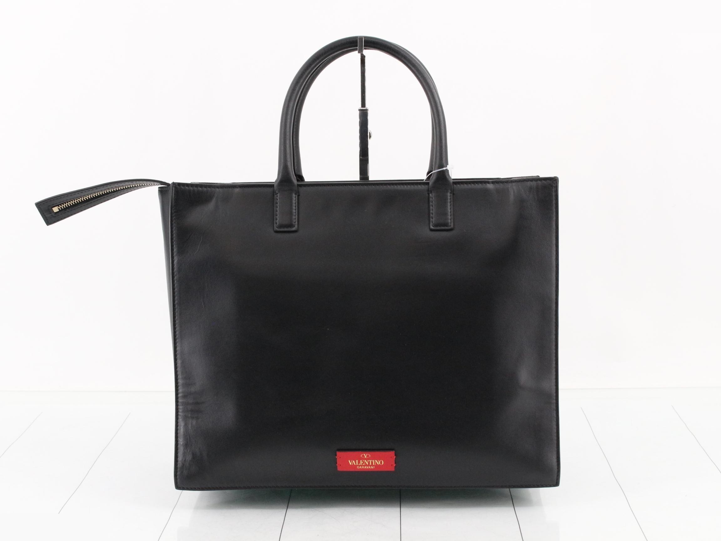 T Logo Walk Calfskin Shopping Bag — view 2